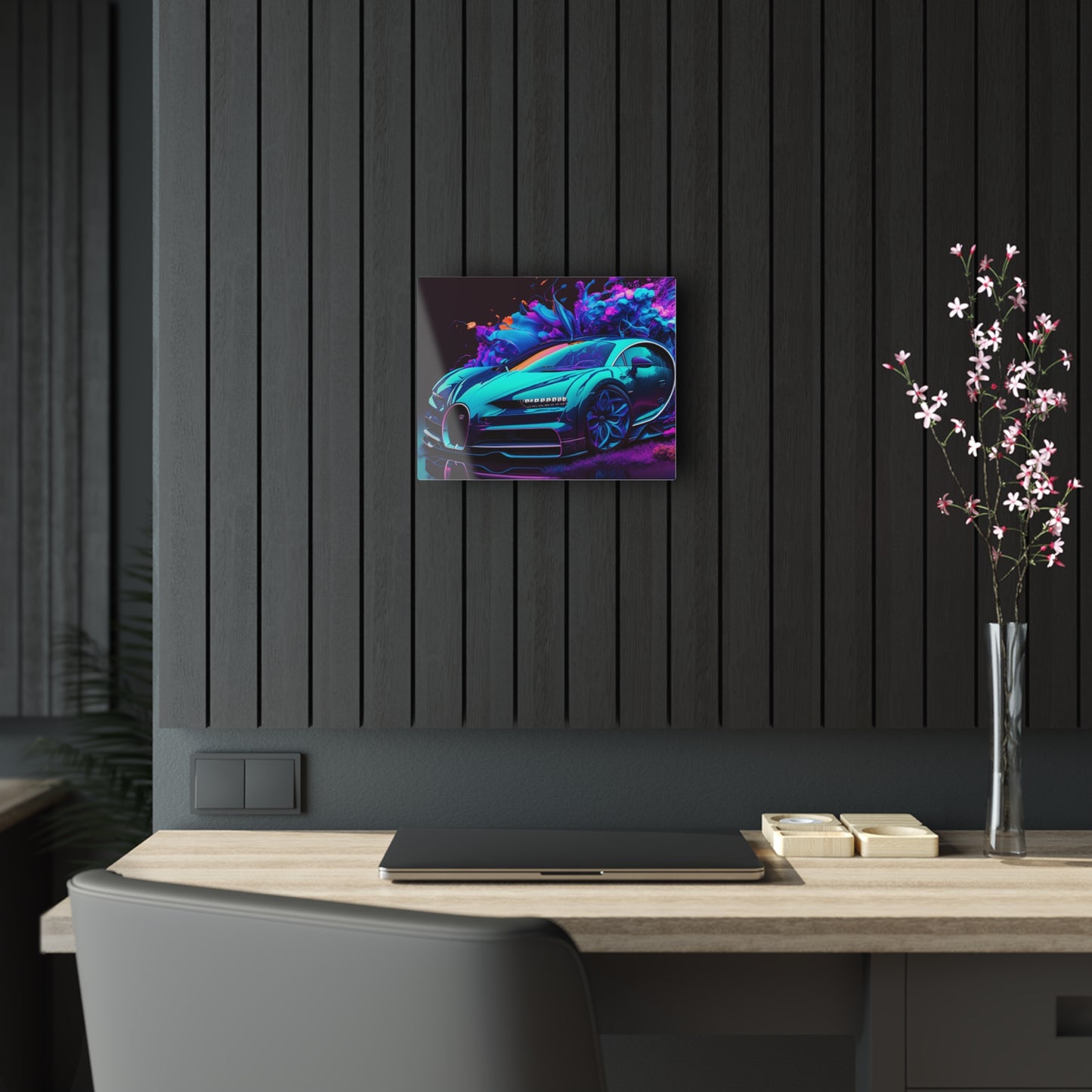 Acrylic Prints Bugatti Neon Chiron 3