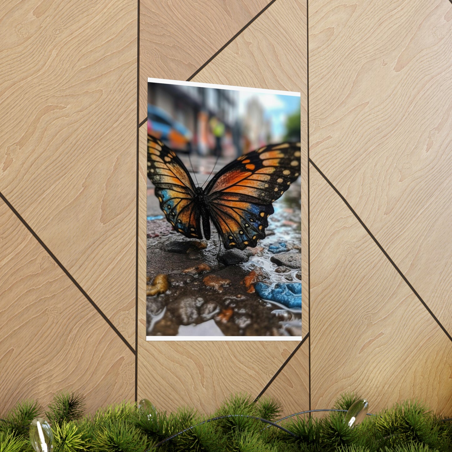 Premium Matte Vertical Posters Water Butterfly Street 4