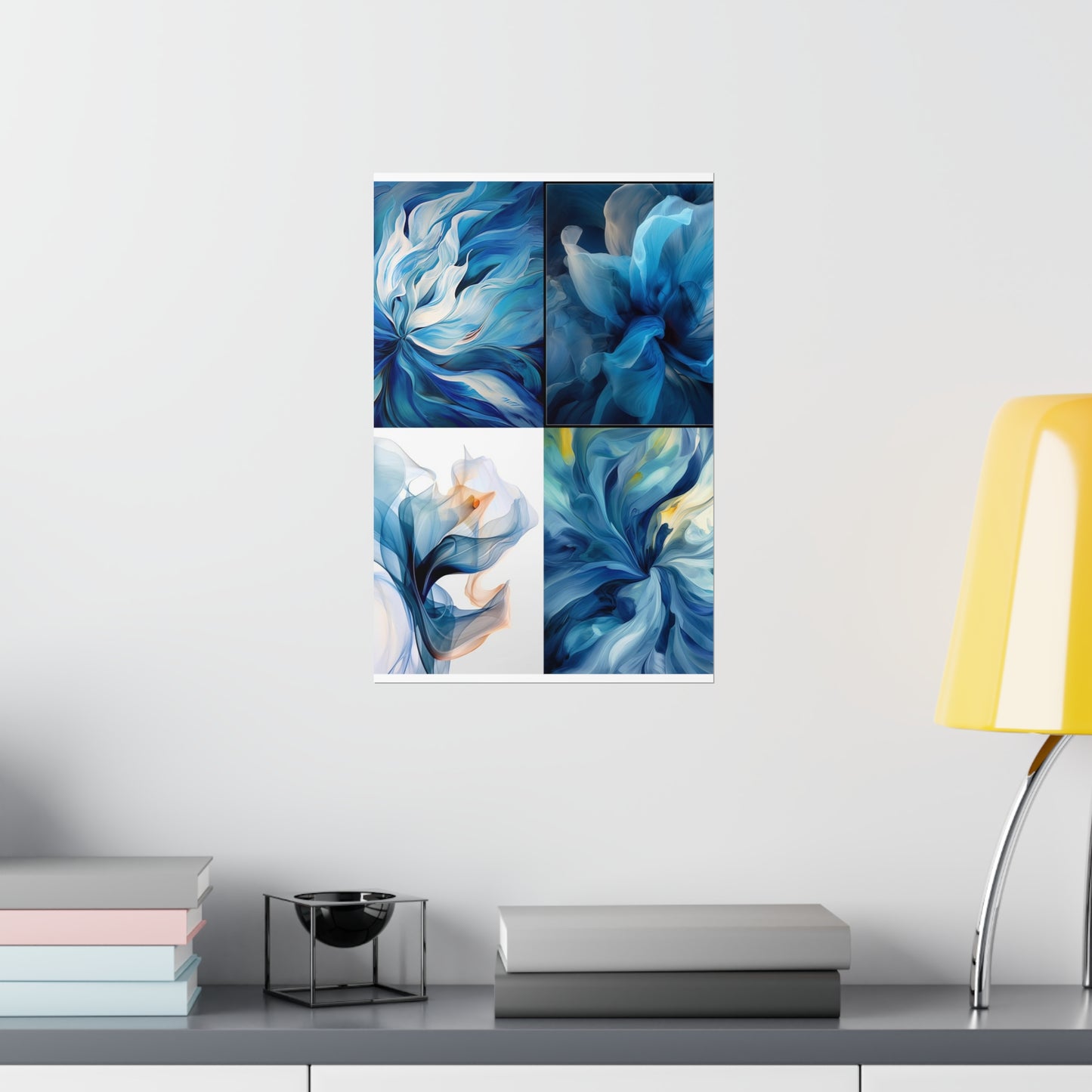 Premium Matte Vertical Posters Blue Tluip Abstract 5