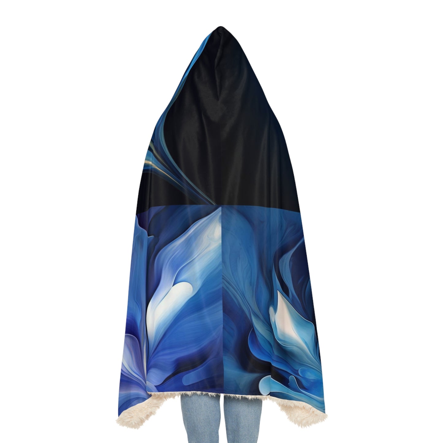 Snuggle Hooded Blanket Abstract Blue Tulip 5