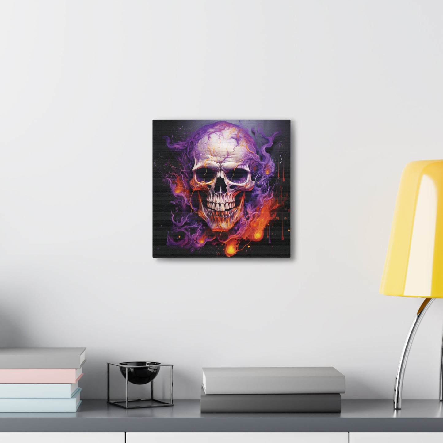 Canvas Gallery Wraps Skull Flames 2