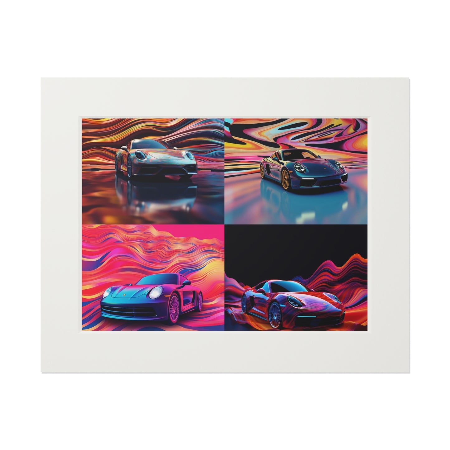 Fine Art Prints (Passepartout Paper Frame) Porsche Water Fusion 5