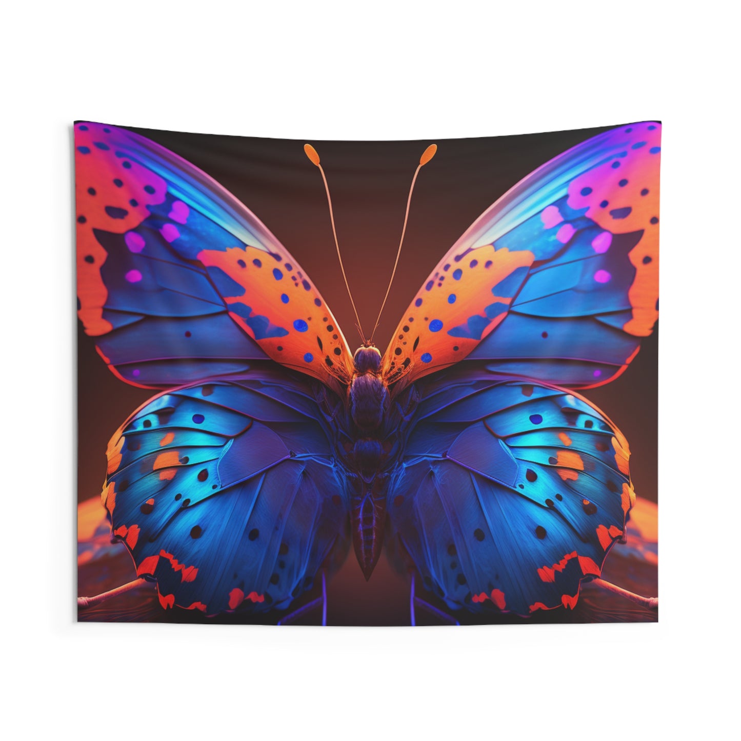 Indoor Wall Tapestries Neon Butterfly Macro 3