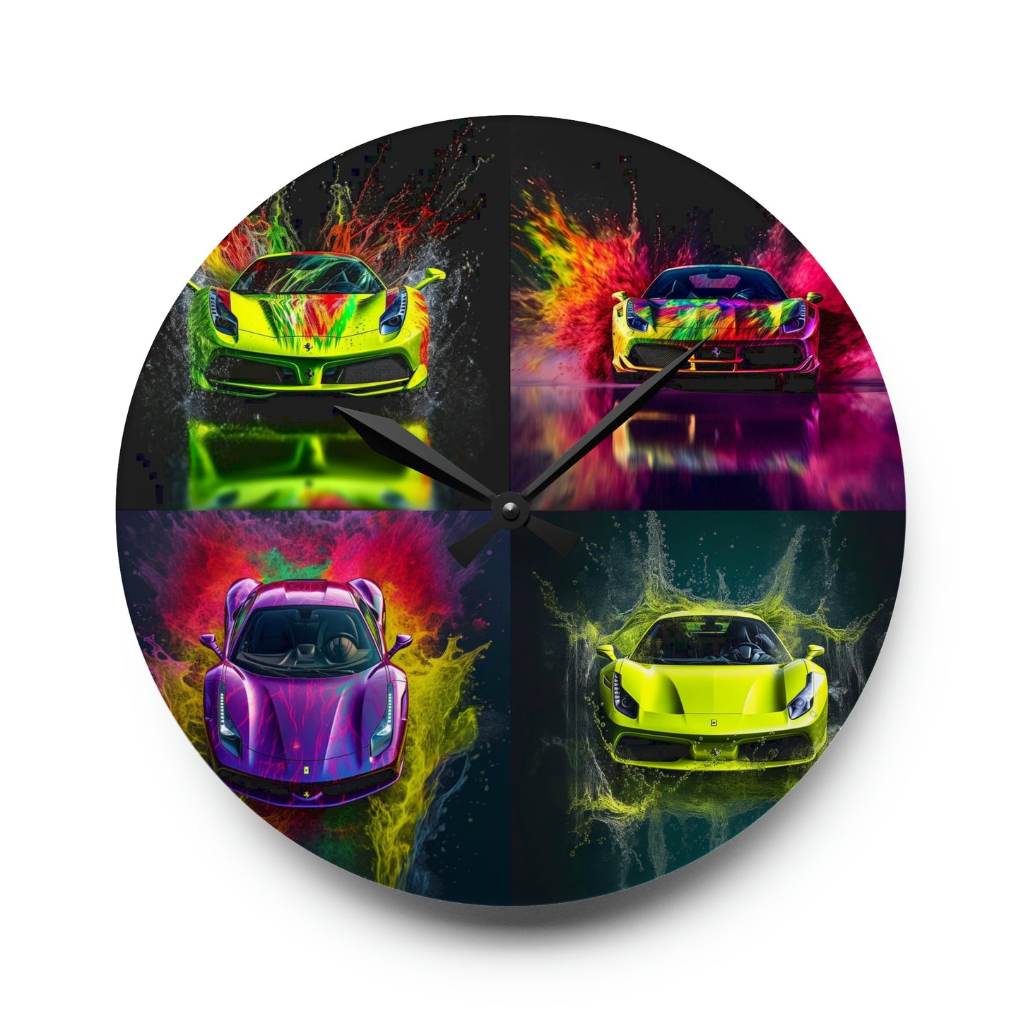 Acrylic Wall Clock Farrari Water 5