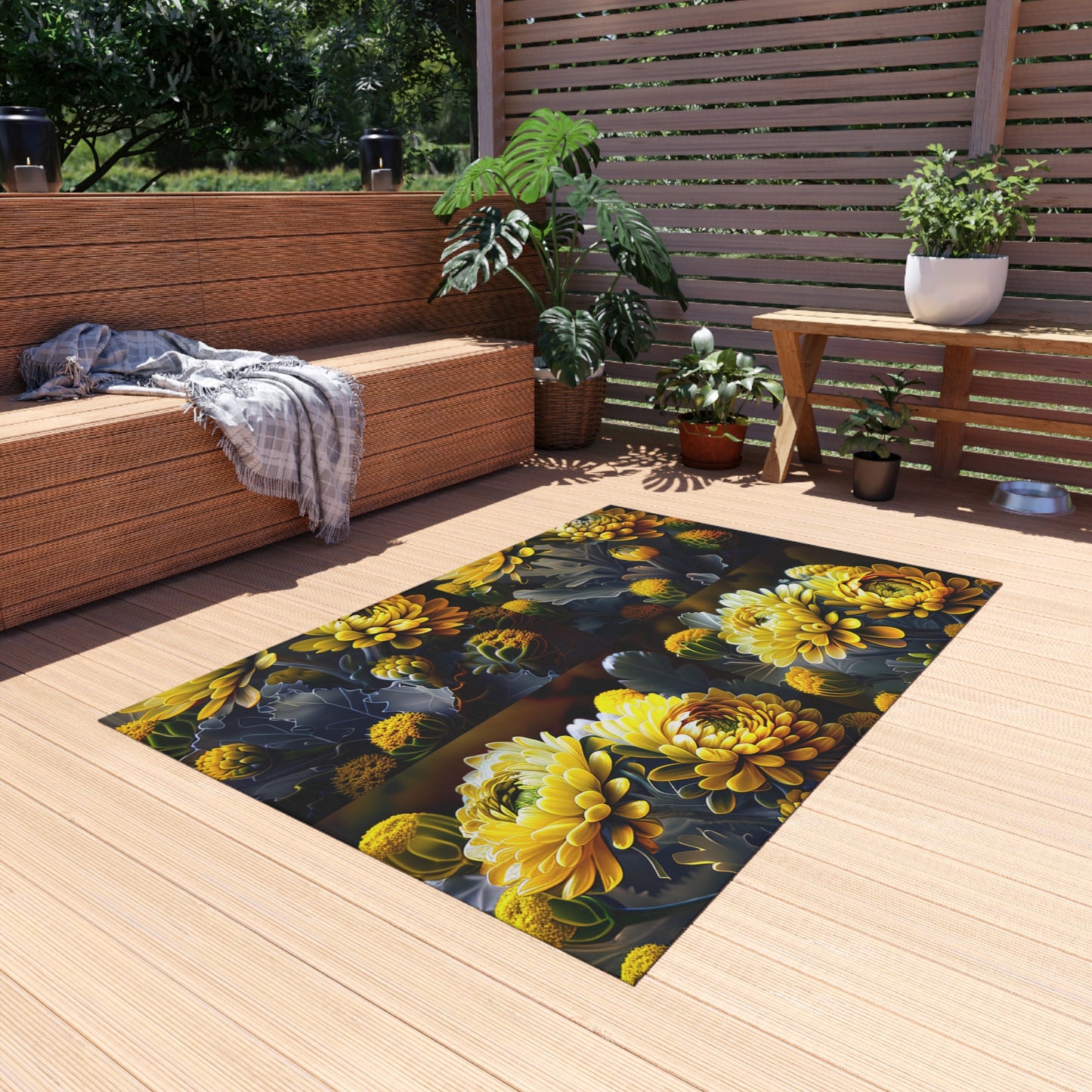 Outdoor Rug  Yellow Hermosas Flores Amarillas 5