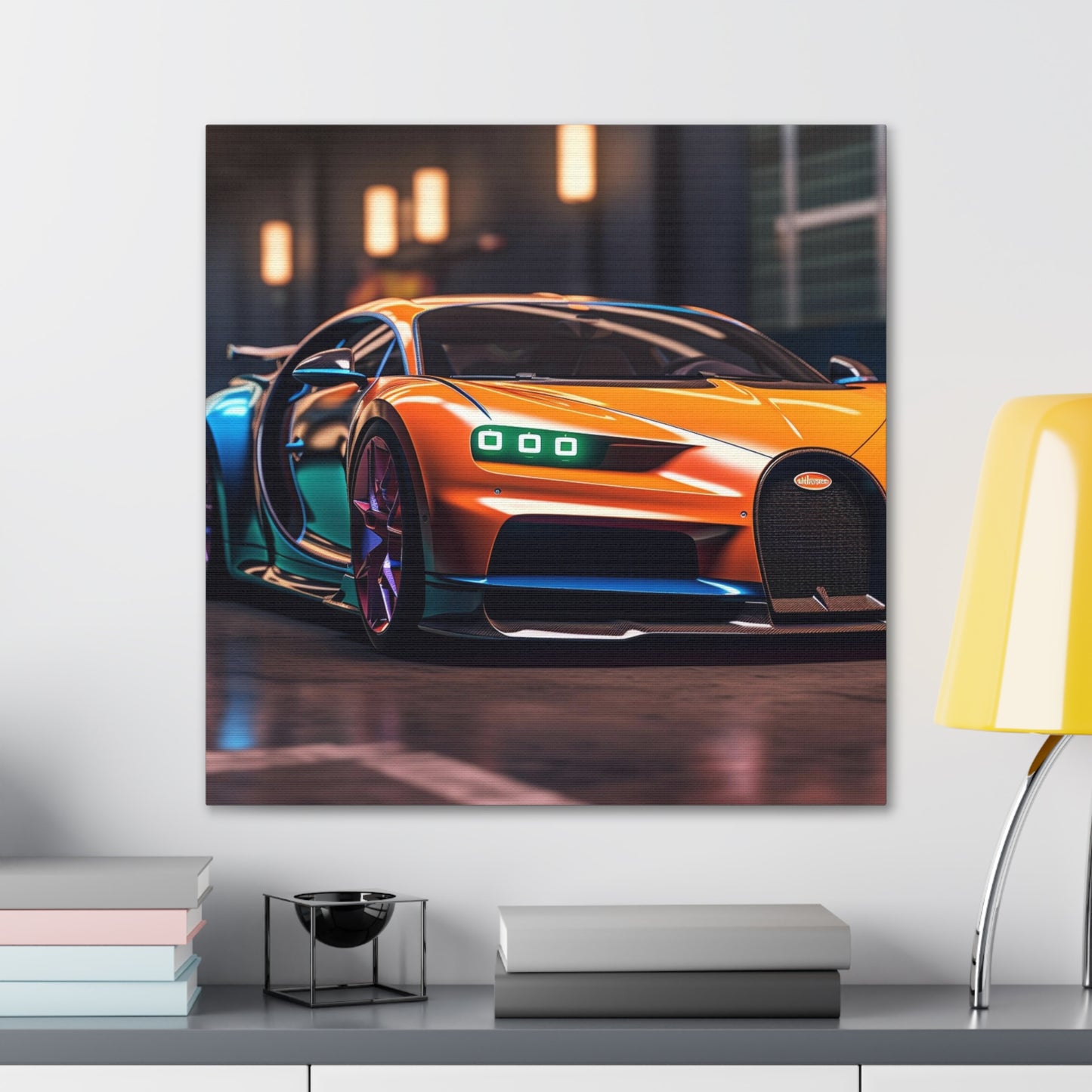 Canvas Gallery Wraps Hyper Bugatti Neon Chiron 1