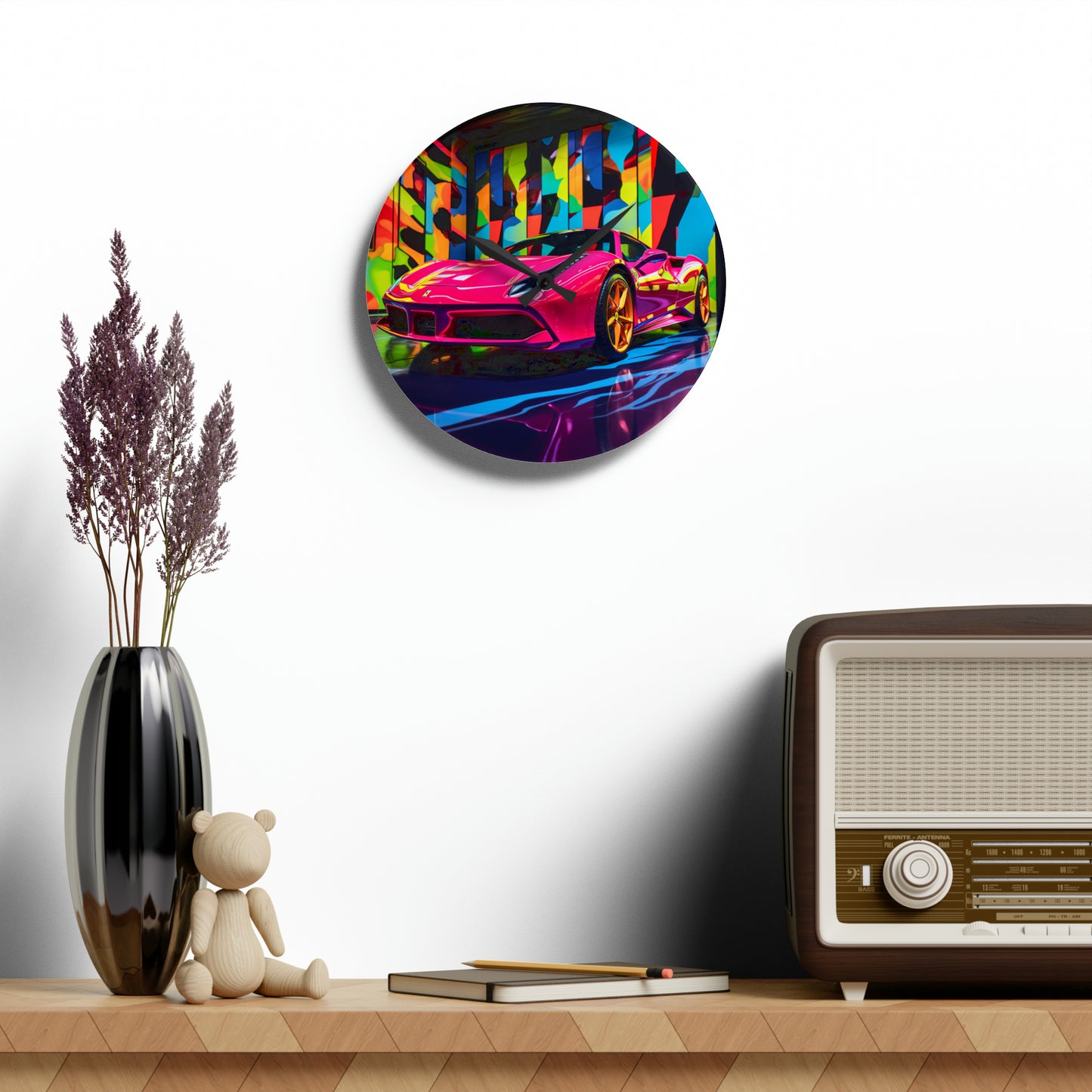 Acrylic Wall Clock Ferrari Flair Macro 1