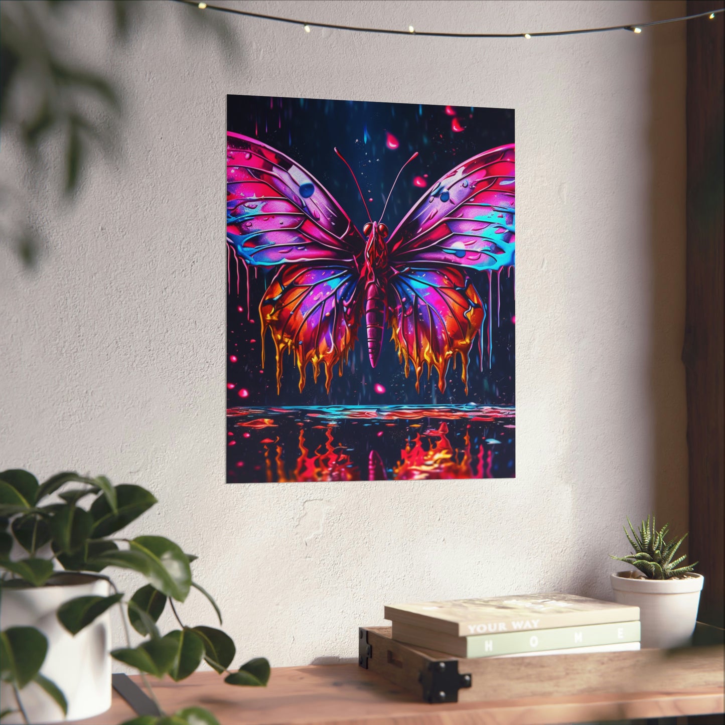 Premium Matte Vertical Posters Pink Butterfly Flair 2