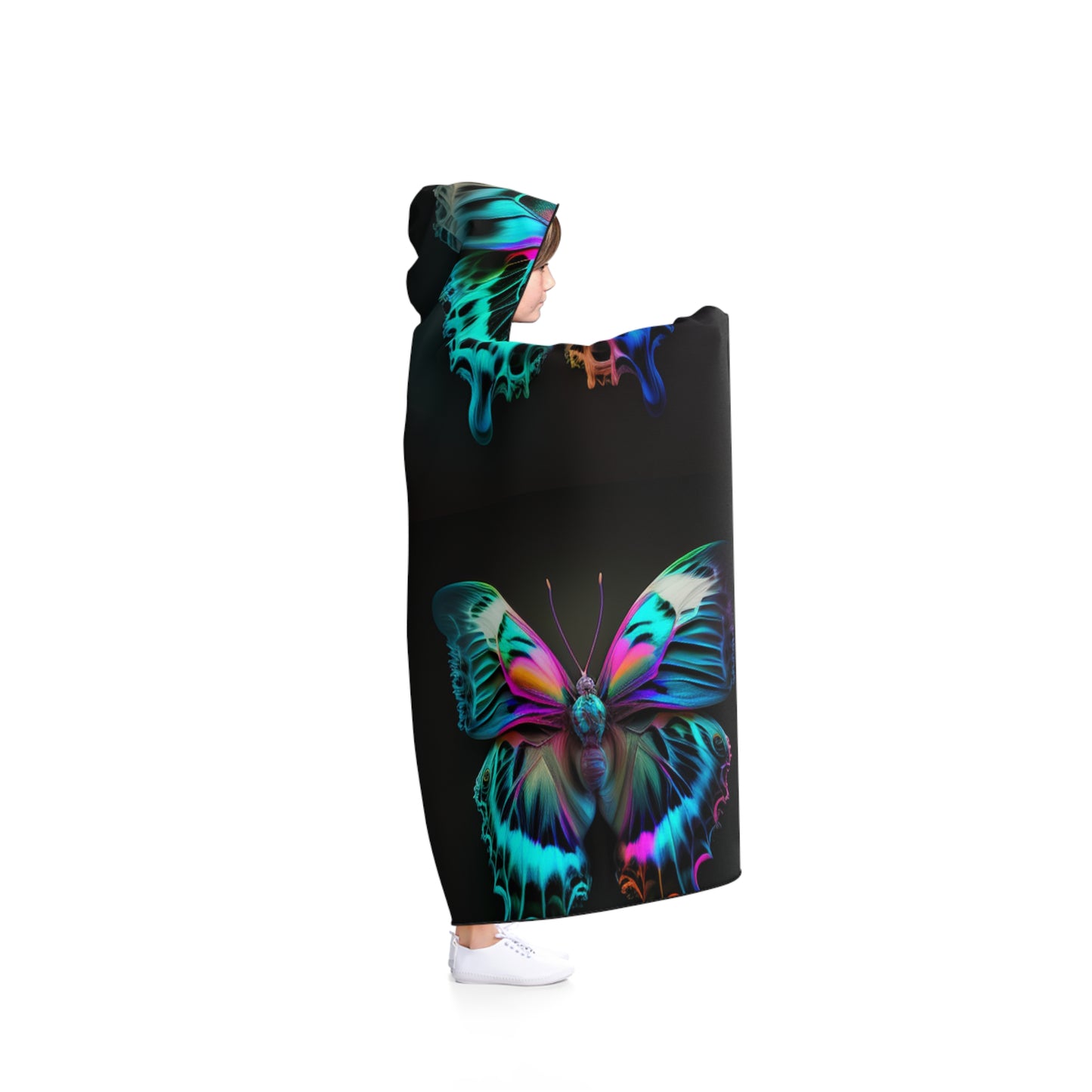 Hooded Blanket Neon Butterfly Fusion 5