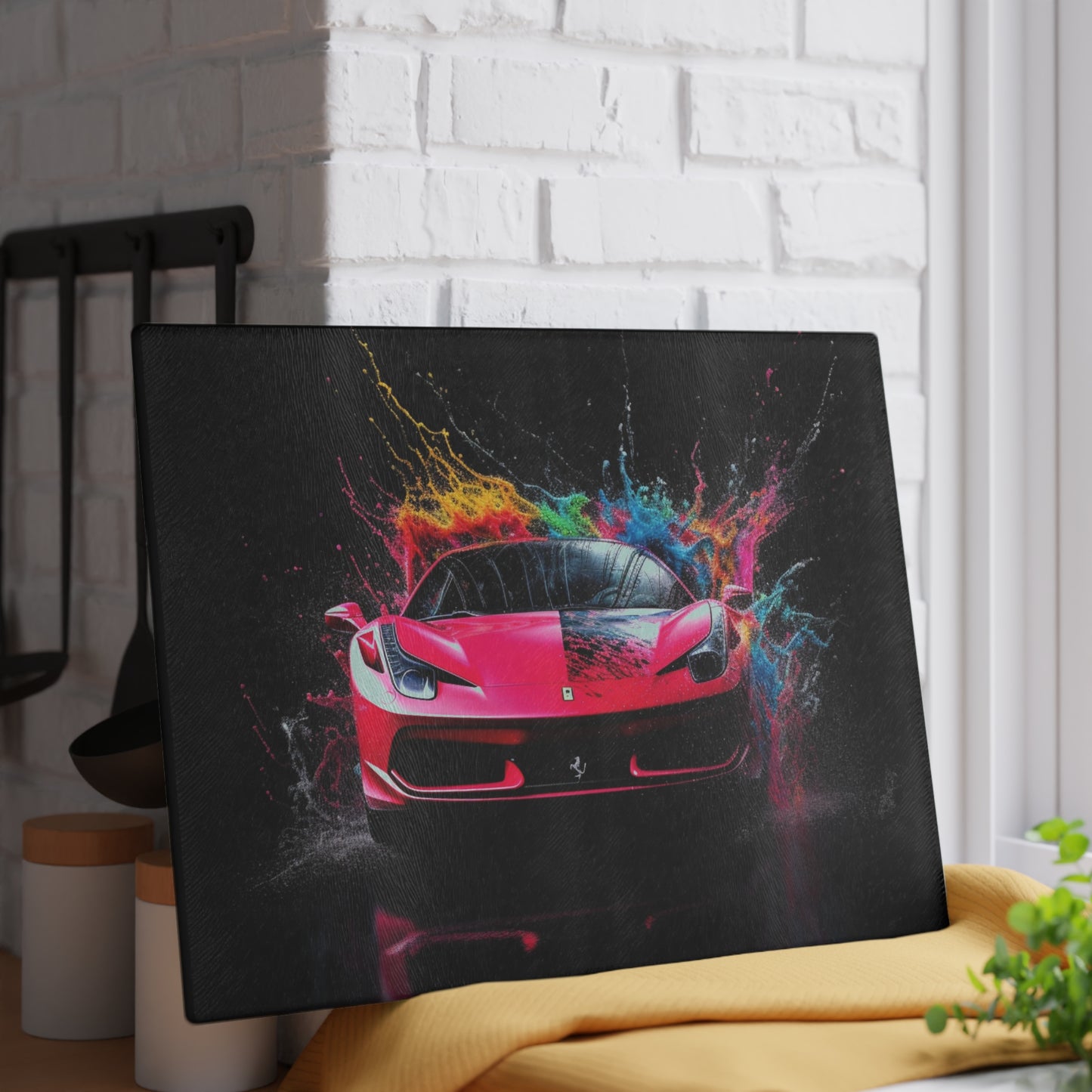 Glass Cutting Board Ferrari Water Splash 2