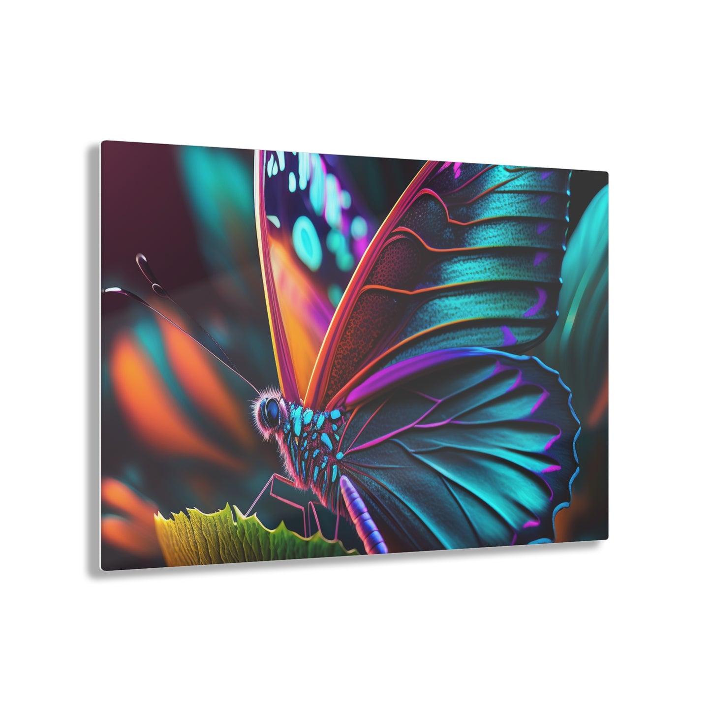 Acrylic Prints Neon Butterfly Macro 1