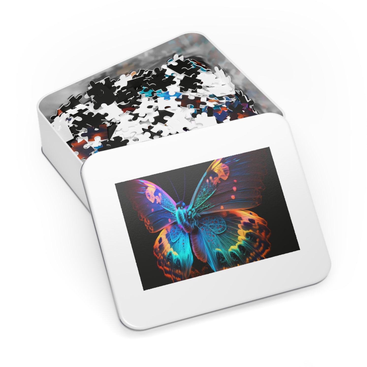 Jigsaw Puzzle (30, 110, 252, 500,1000-Piece) Raw Hyper Color Butterfly 4