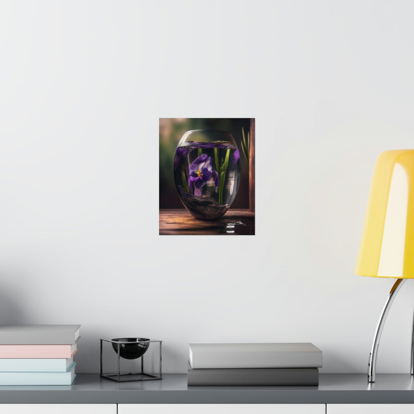 Premium Matte Vertical Posters Purple Iris in a vase 4