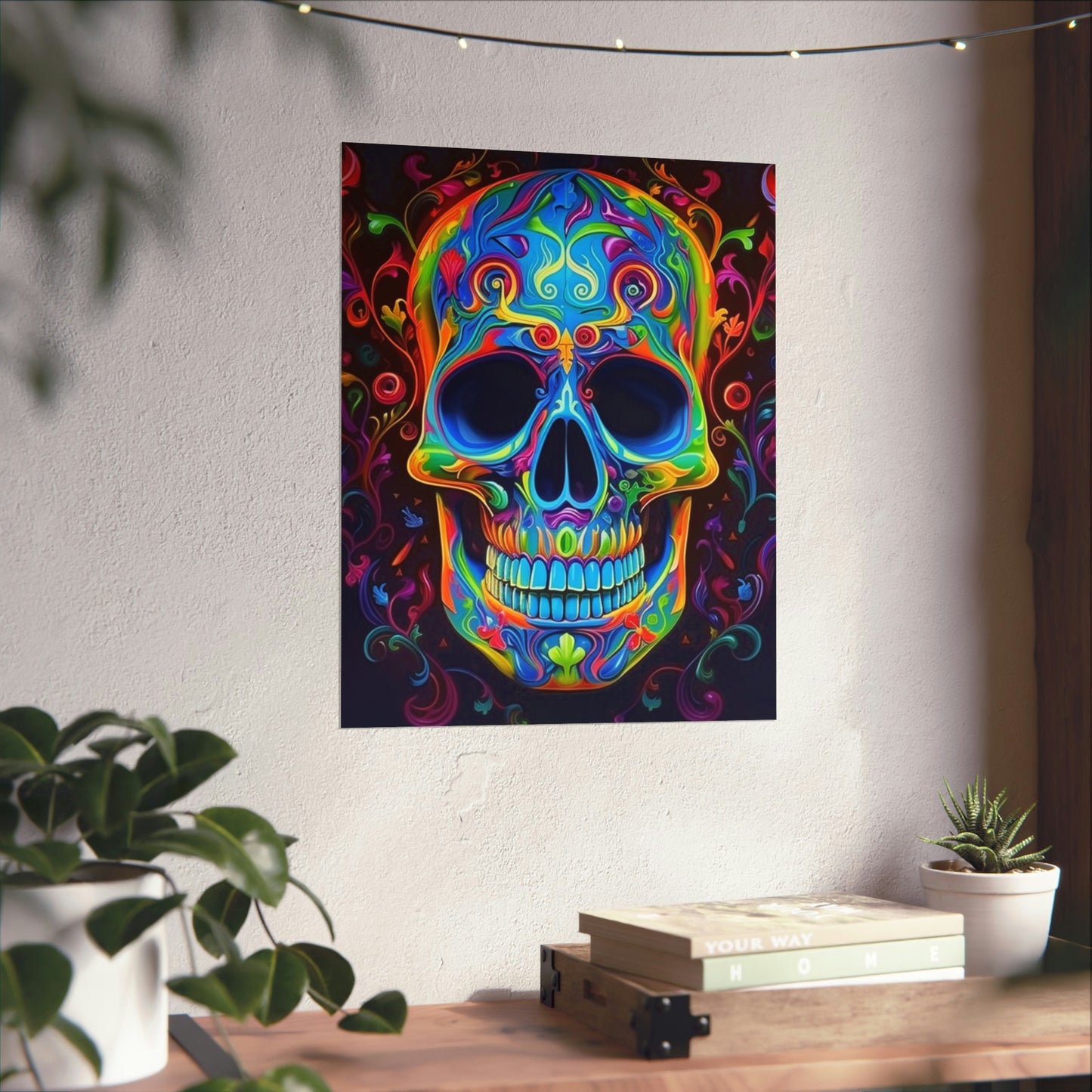 Premium Matte Vertical Posters Macro Skull Color 4