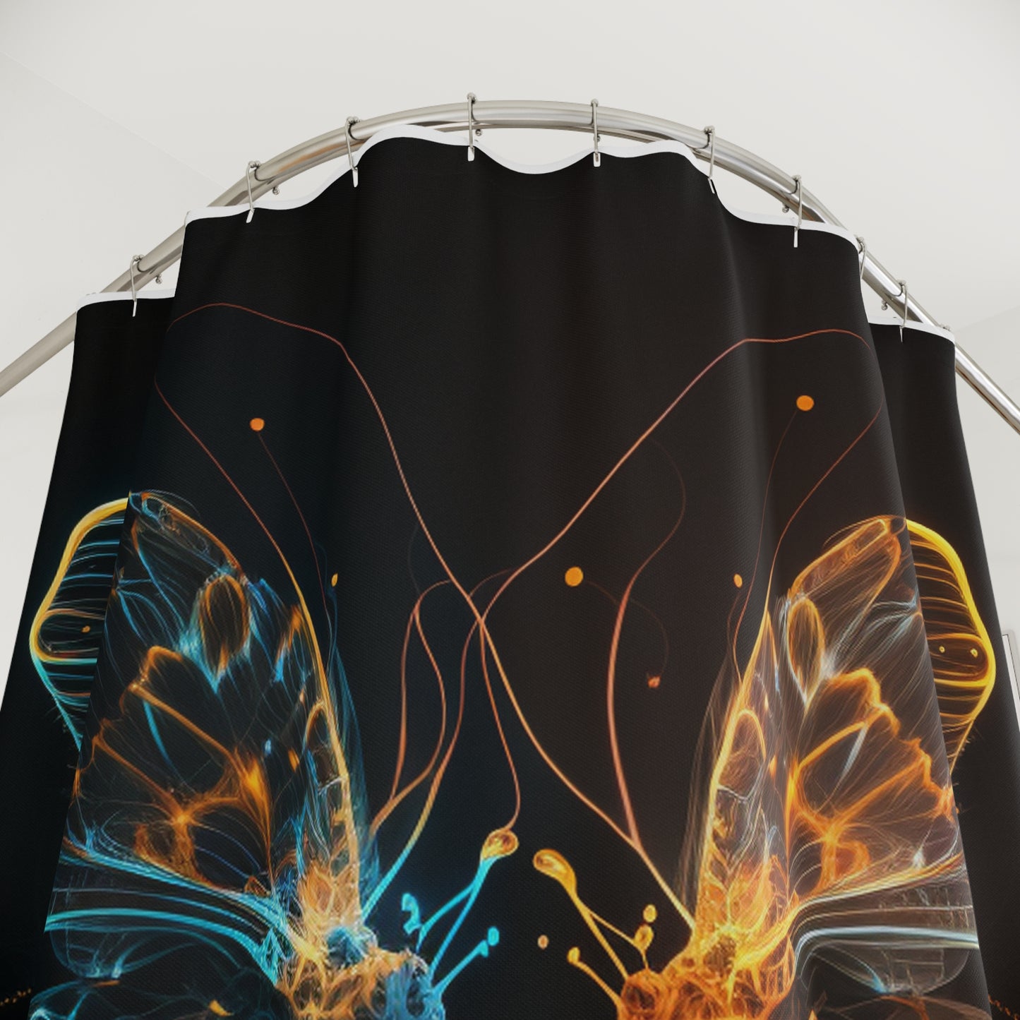 Polyester Shower Curtain Neon Glo Butterfly 1