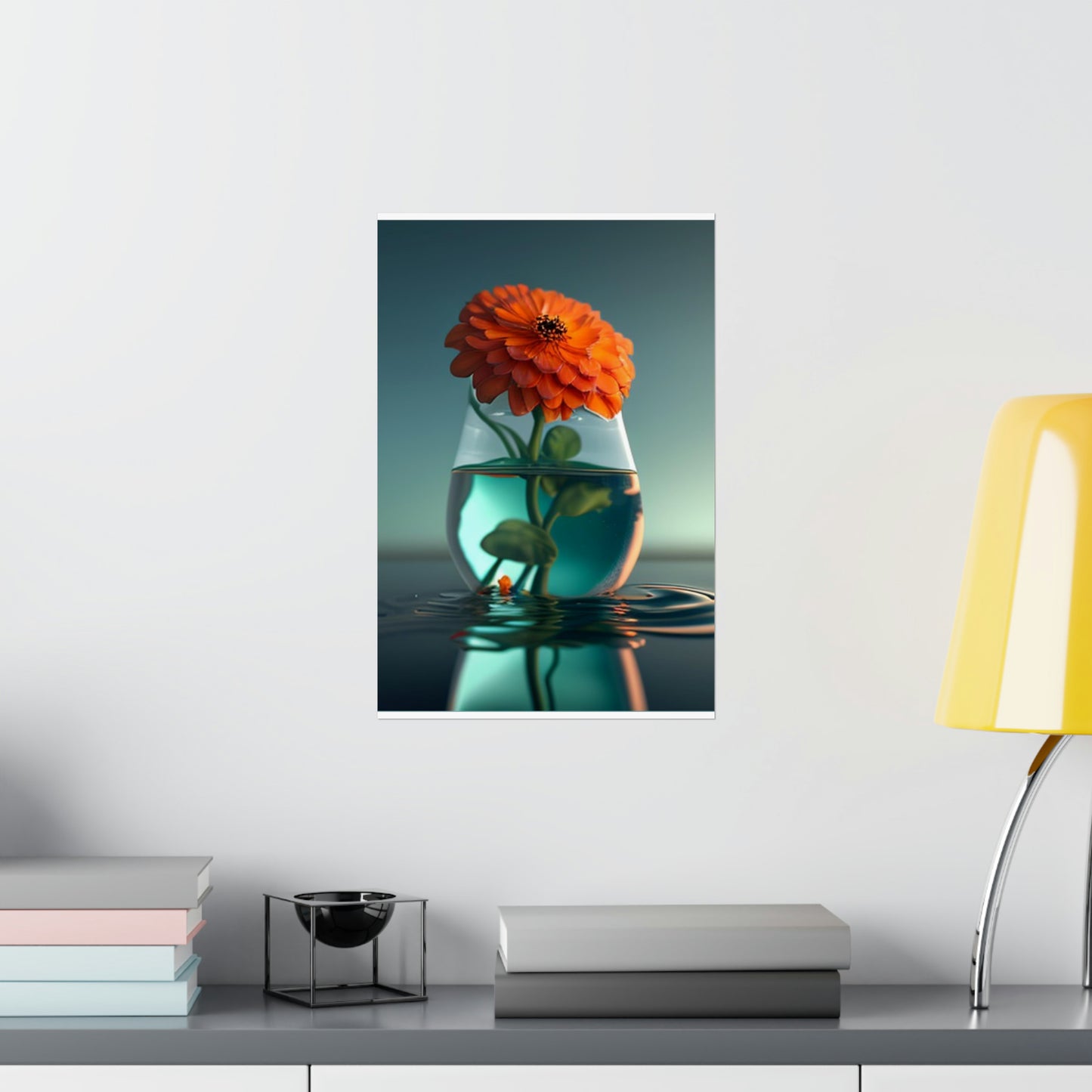 Premium Matte Vertical Posters Orange Zinnia 1