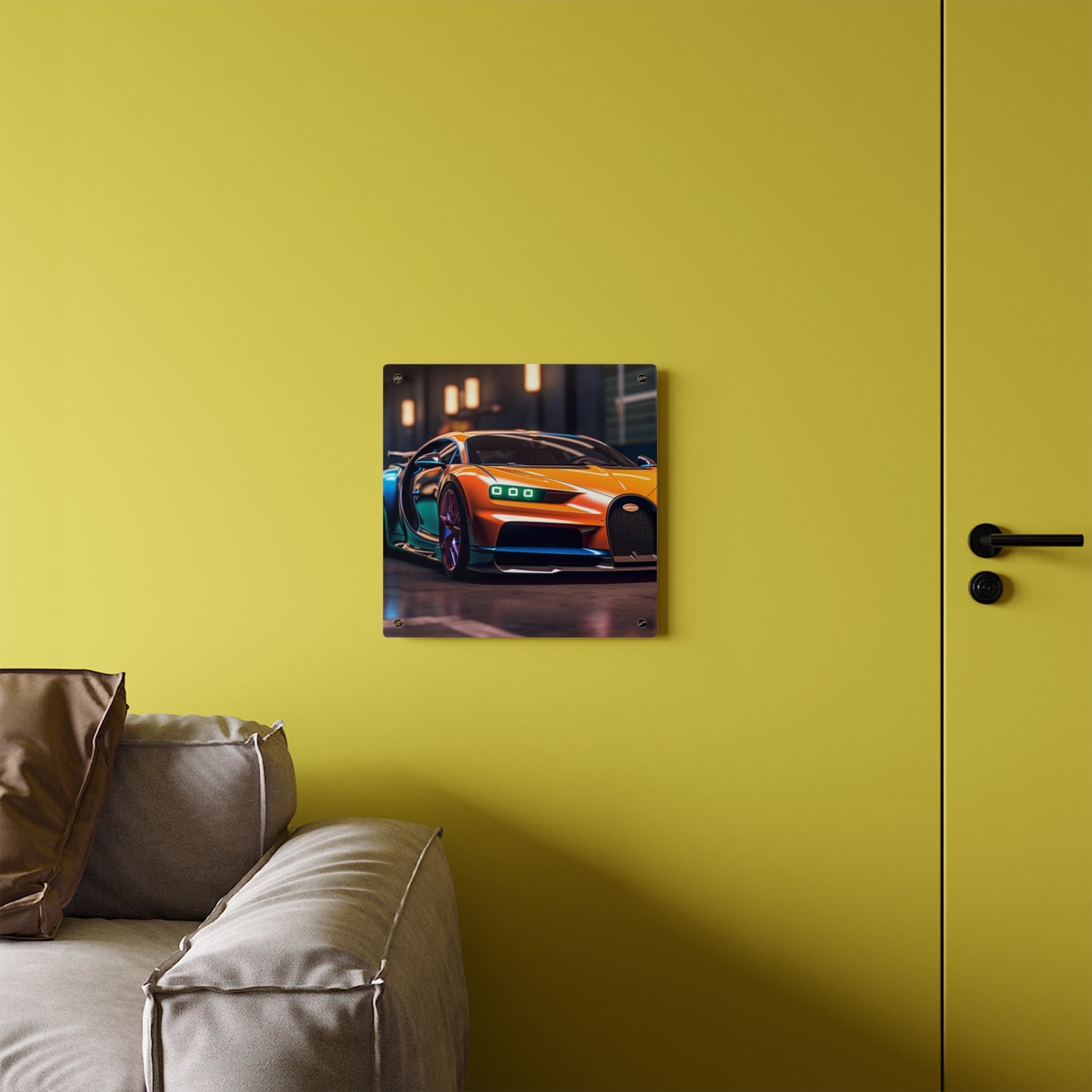 Acrylic Wall Art Panels Hyper Bugatti Neon Chiron 1