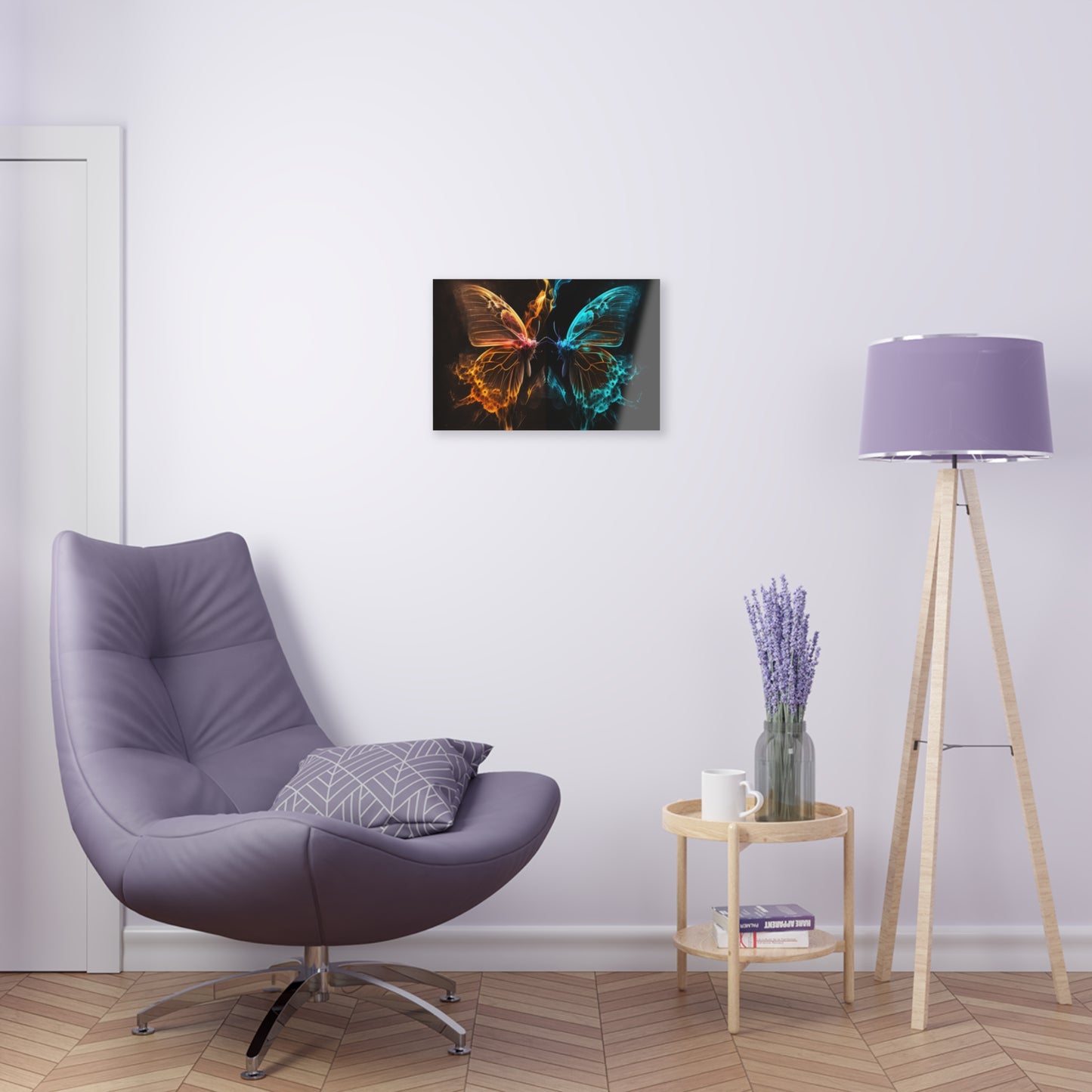 Acrylic Prints Kiss Neon Butterfly 10