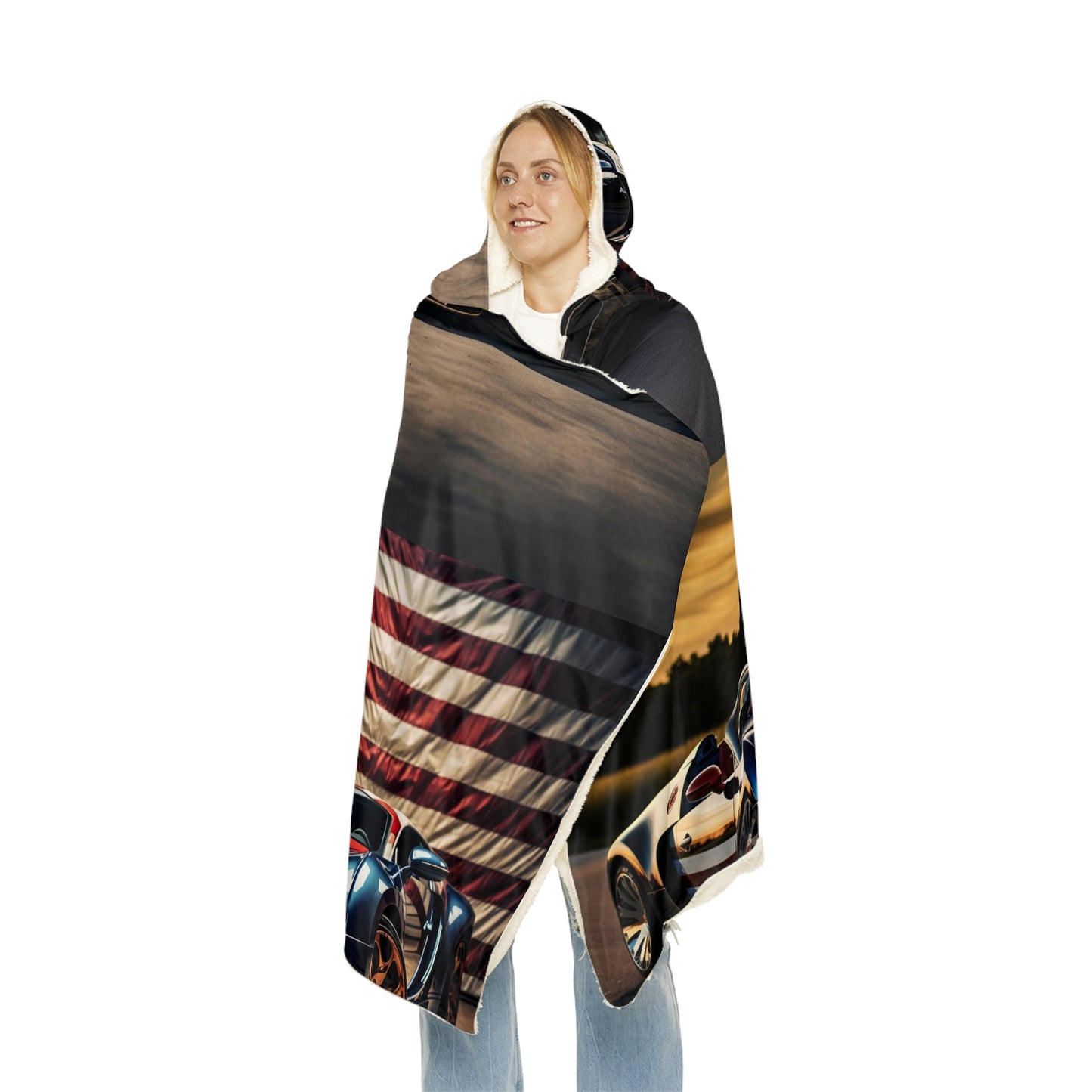 Snuggle Hooded Blanket Bugatti Flag American 5