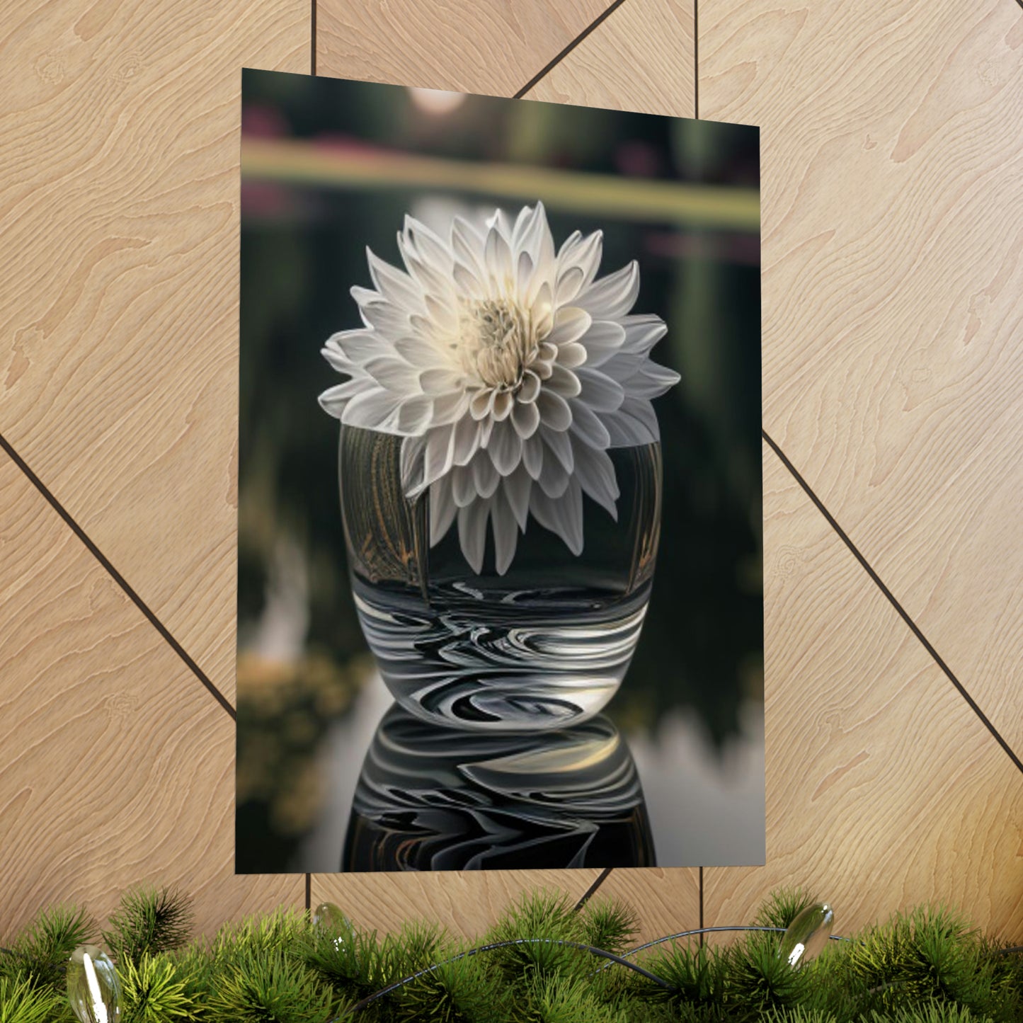 Premium Matte Vertical Posters White Dahlia 2