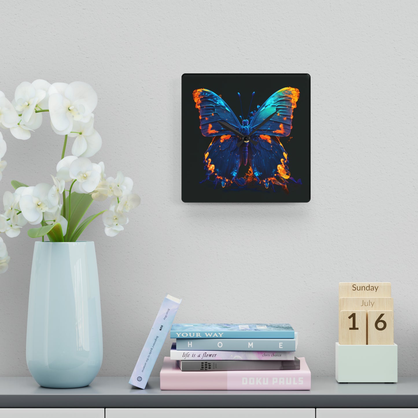 Acrylic Wall Clock Thermal Butterfly 3