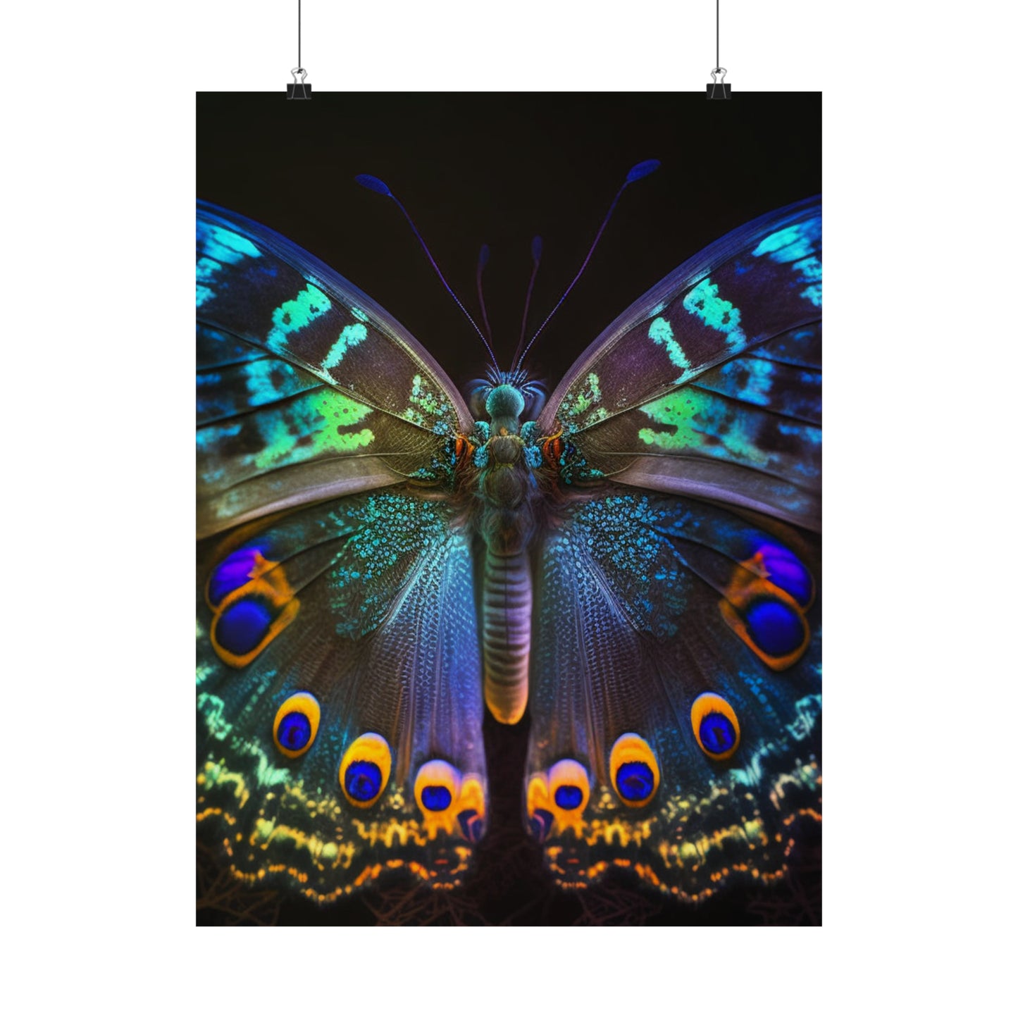 Premium Matte Vertical Posters Neon Hue Butterfly 3