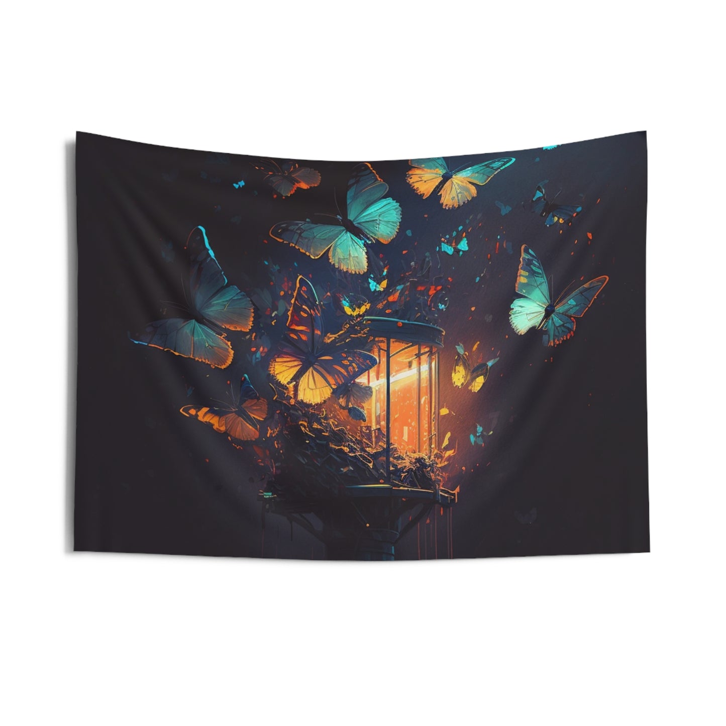 Indoor Wall Tapestries Street Light Butterfly 1