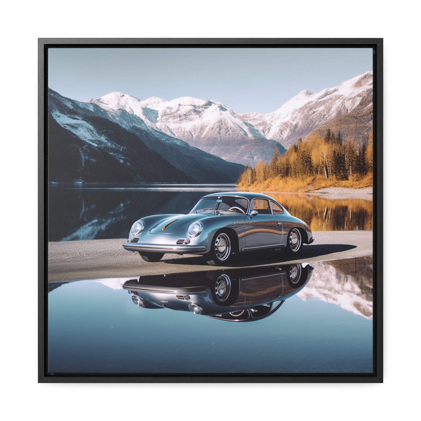 Gallery Canvas Wraps, Square Frame Porsche Lake 1