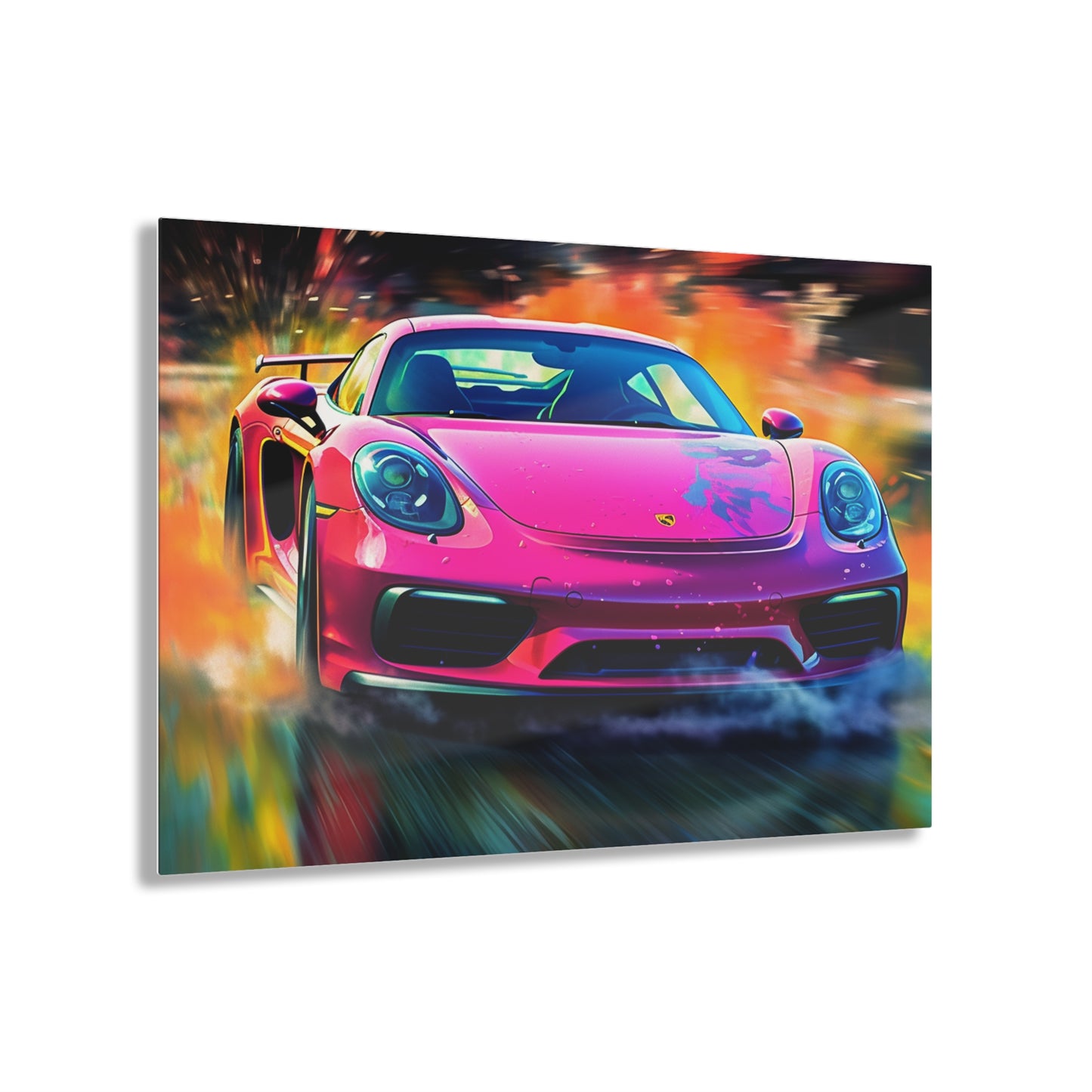 Acrylic Prints Pink Porsche water fusion 4