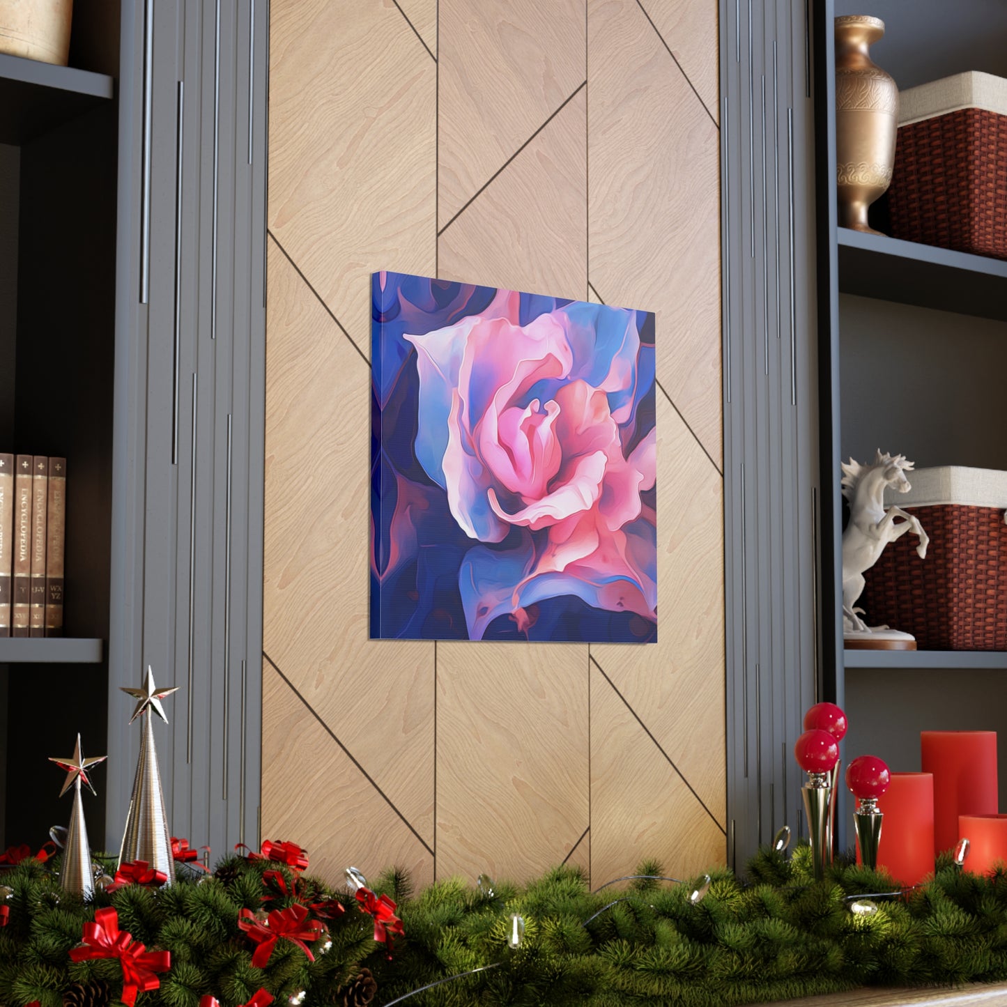 Canvas Gallery Wraps Pink & Blue Tulip Rose 1