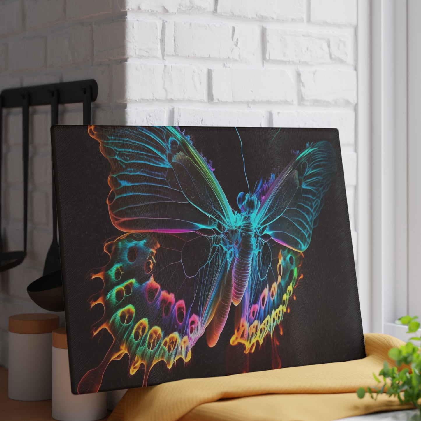 Glass Cutting Board Thermal Butterfly 2