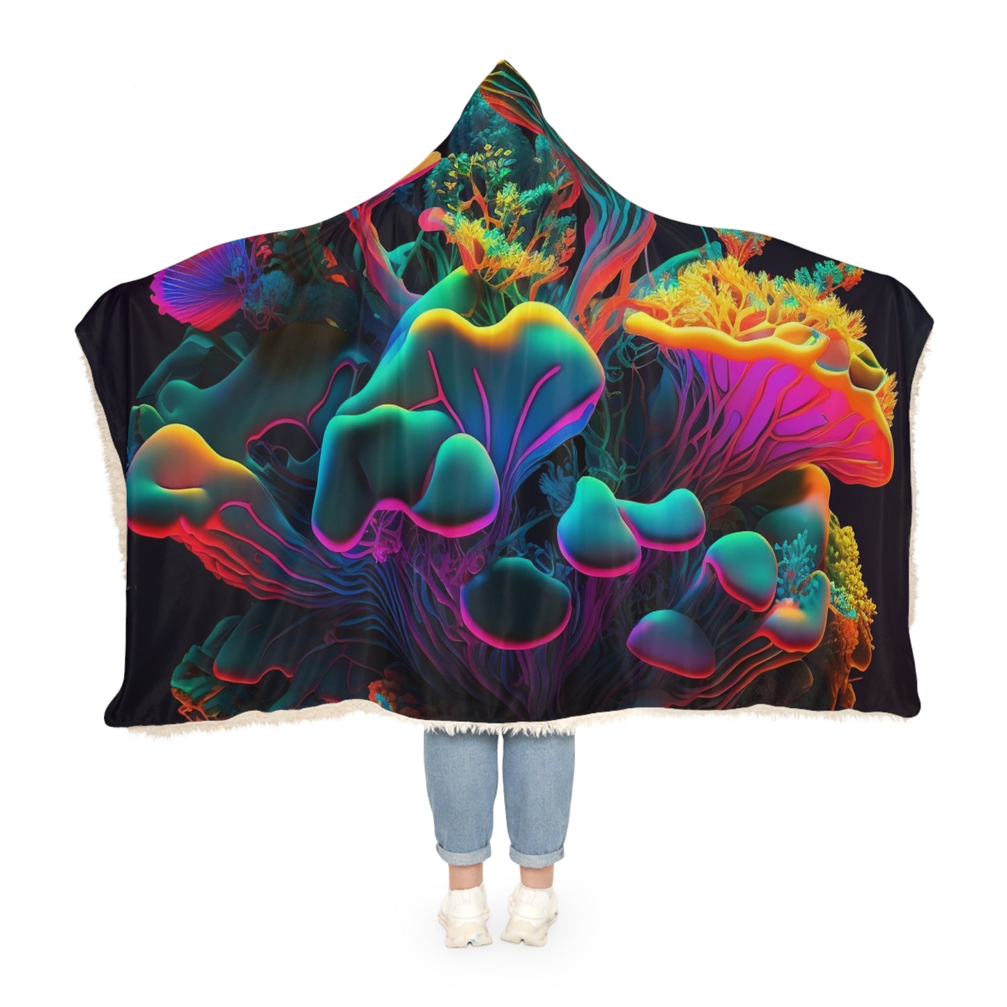 Snuggle Hooded Blanket Macro Coral Reef 1