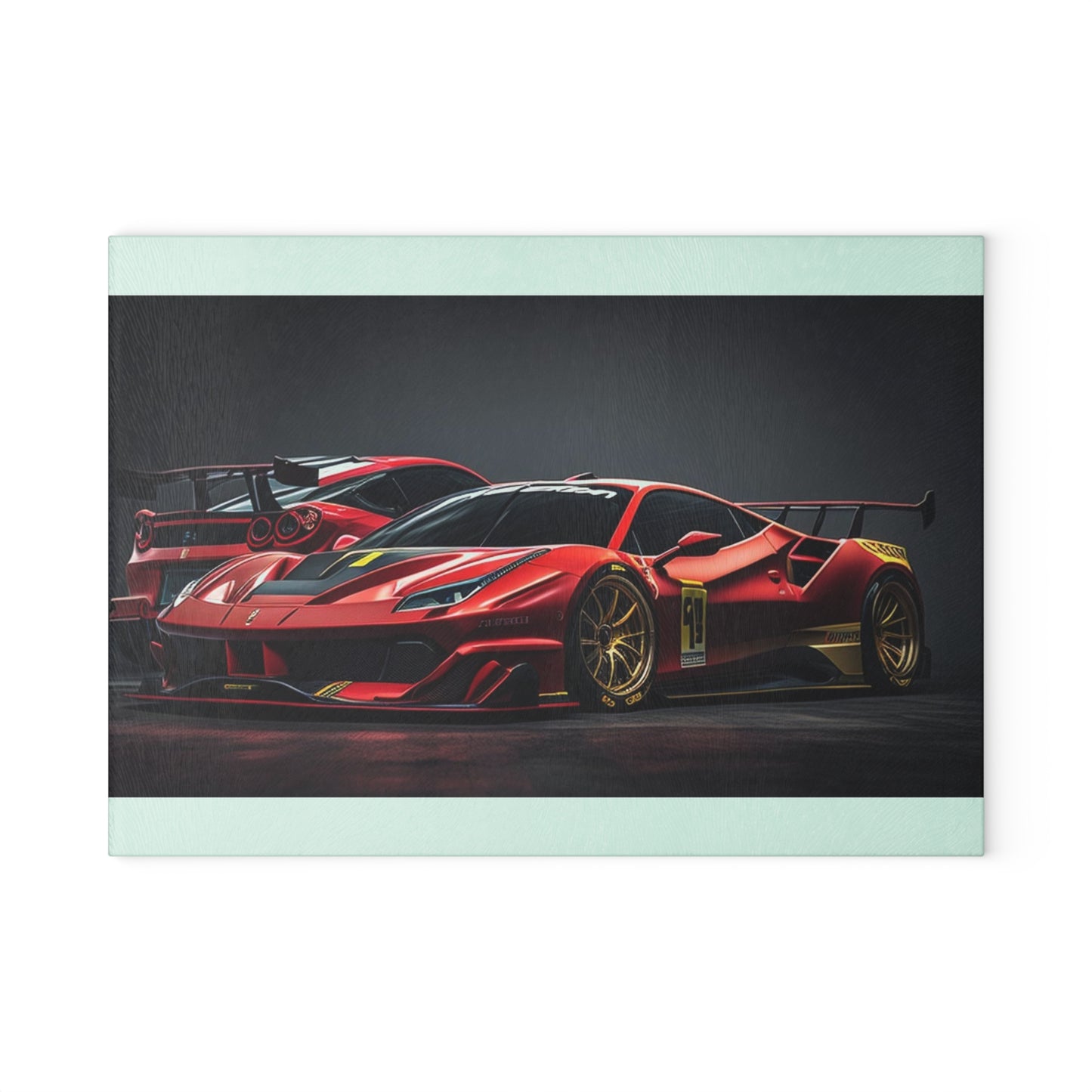 Glass Cutting Board Ferrari Red 3