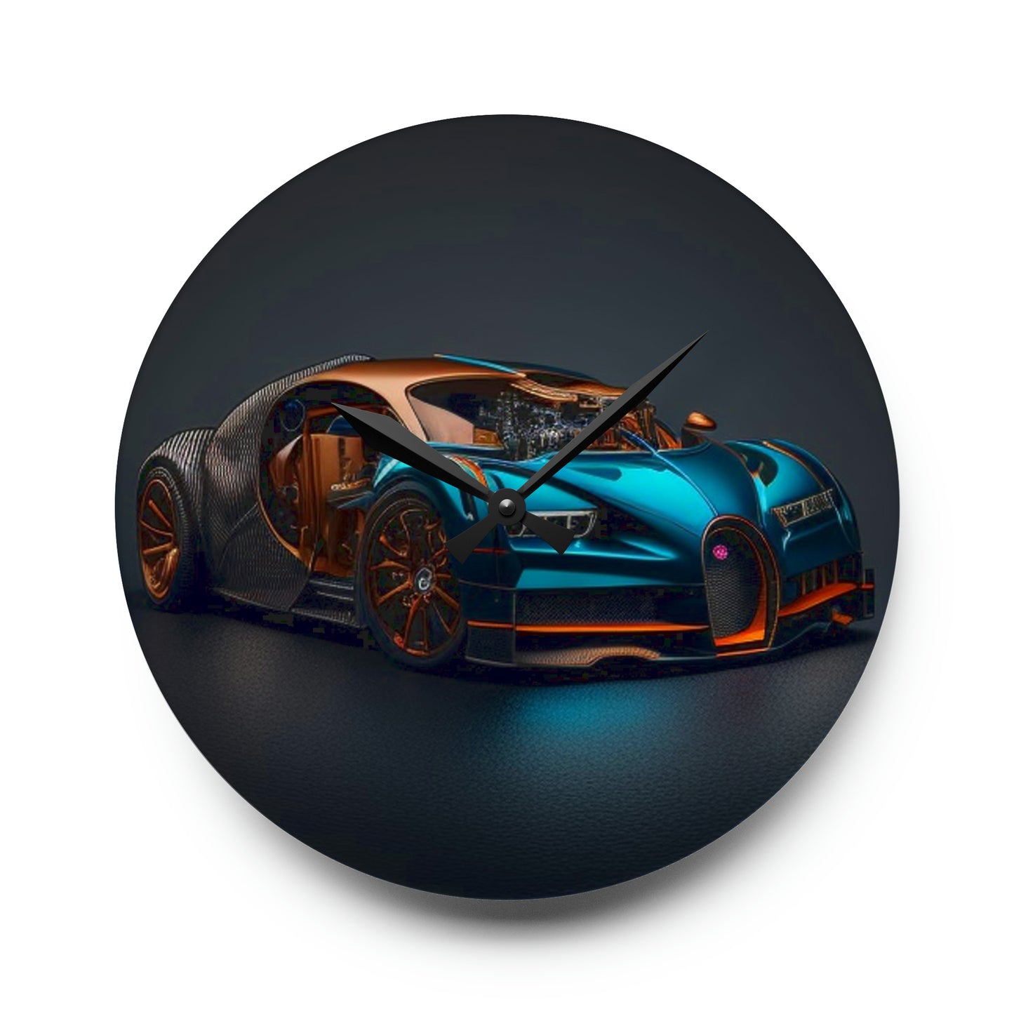 Acrylic Wall Clock Bugatti Blue 4