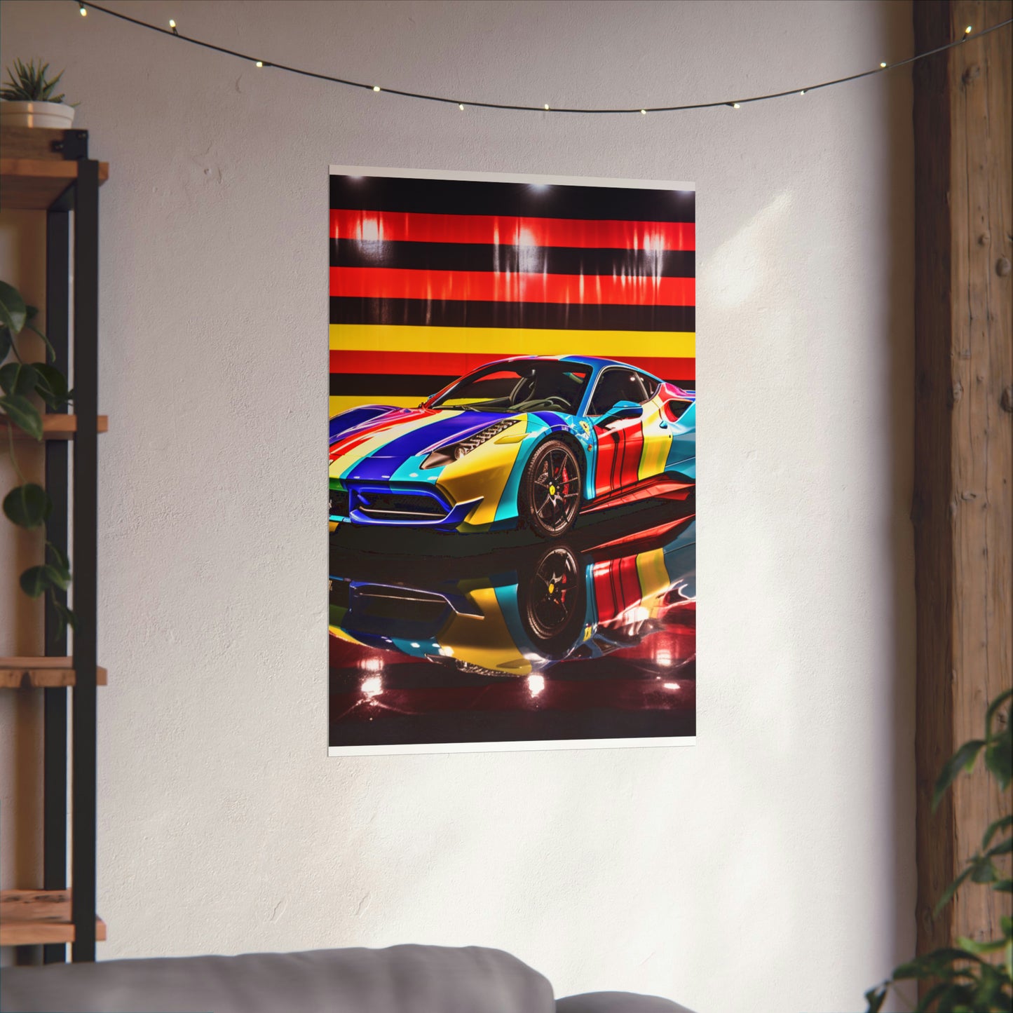 Premium Matte Vertical Posters Hyper Colorfull Ferrari 2