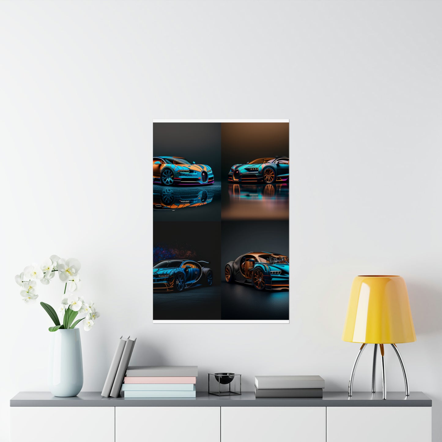 Premium Matte Vertical Posters Bugatti Blue 5