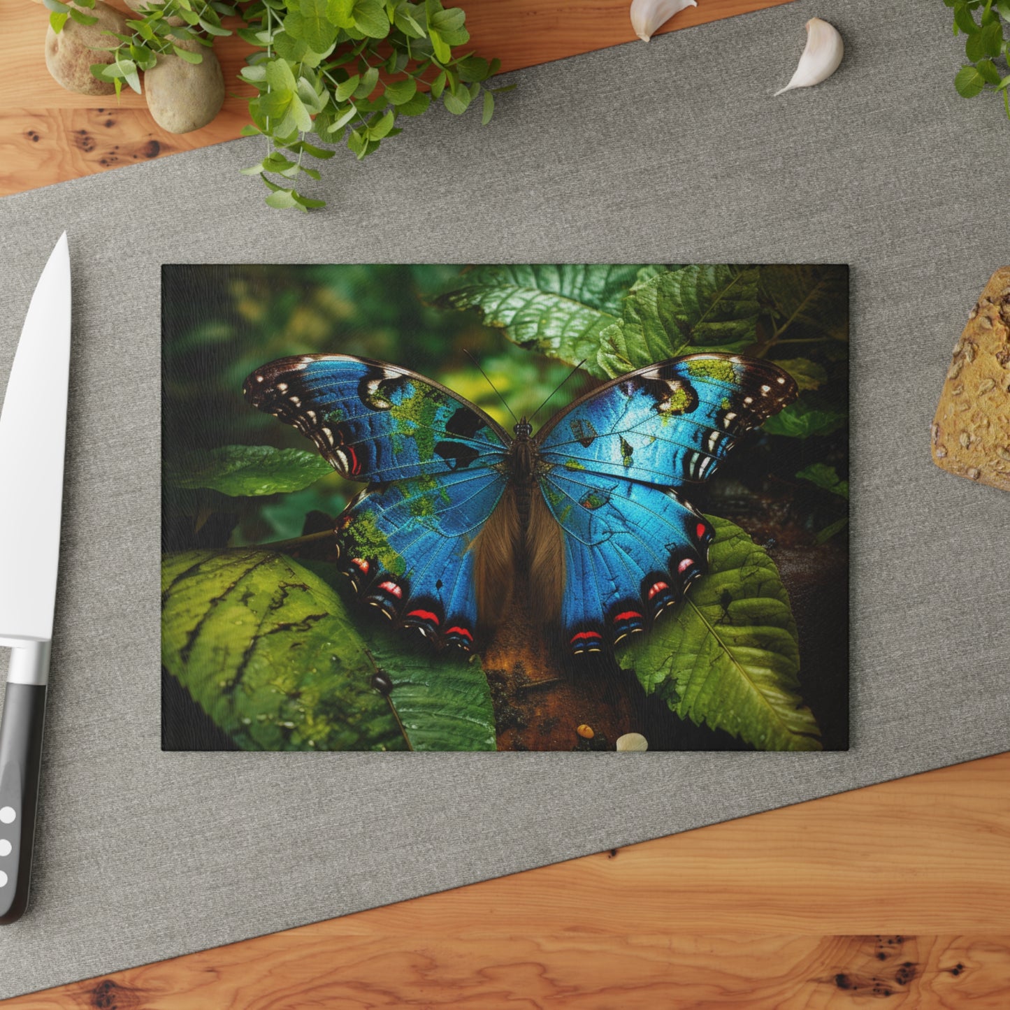 Glass Cutting Board Jungle Butterfly 2