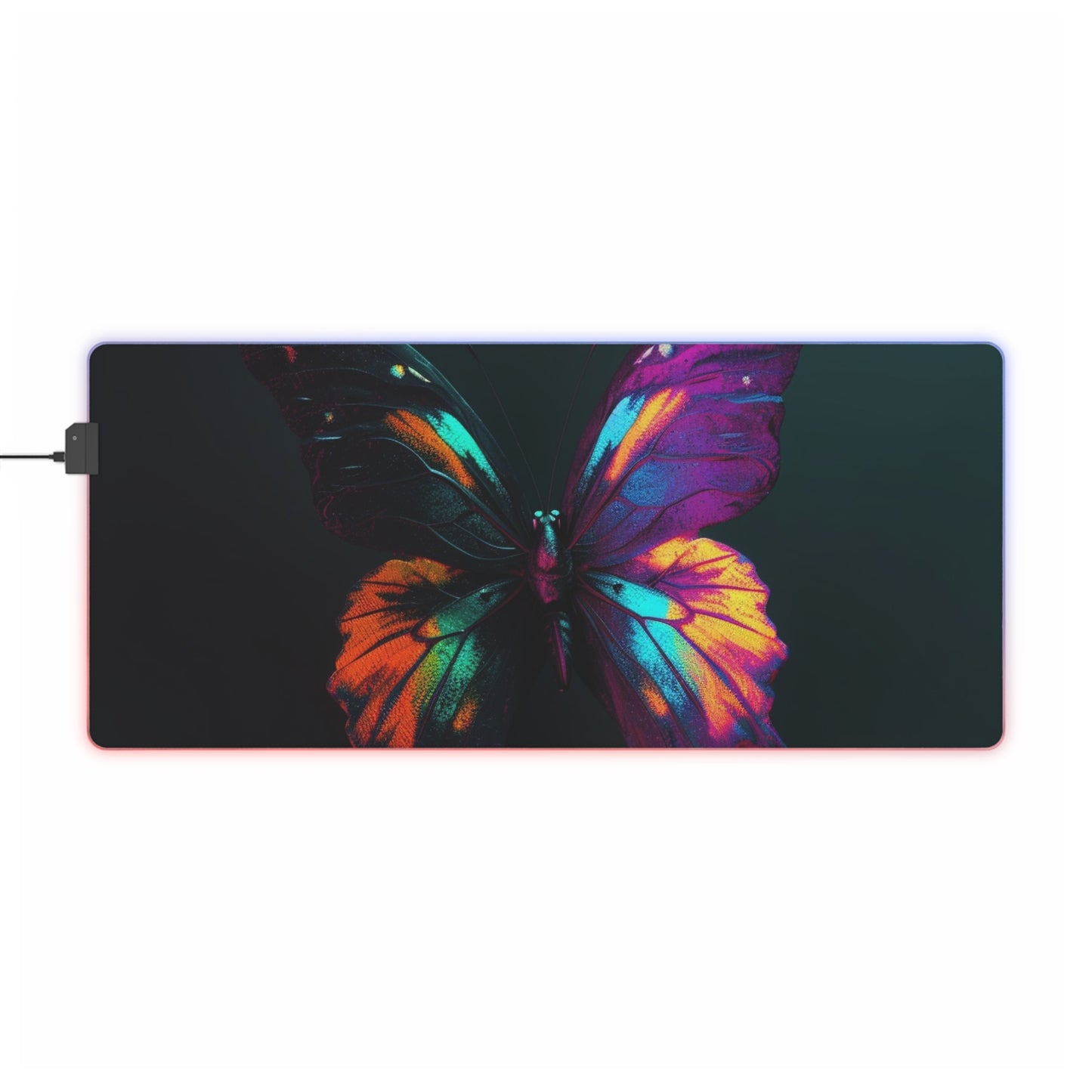 LED Gaming Mouse Pad Hyper Colorful Butterfly Purple 3