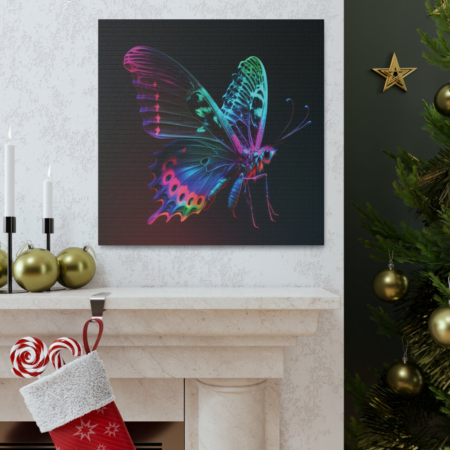 Canvas Gallery Wraps Raw Hyper Color Butterfly 1