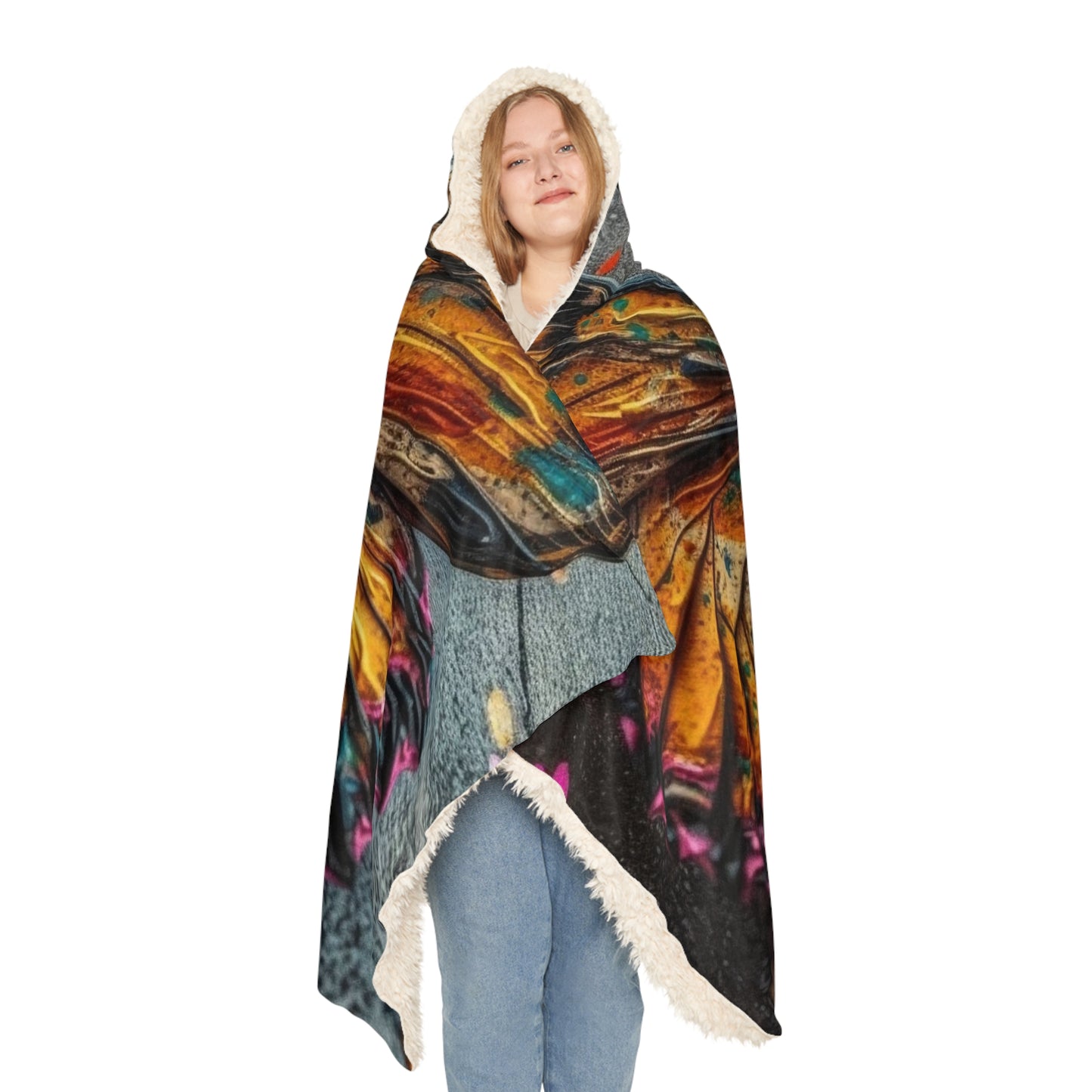 Snuggle Hooded Blanket Liquid Street Butterfly 1