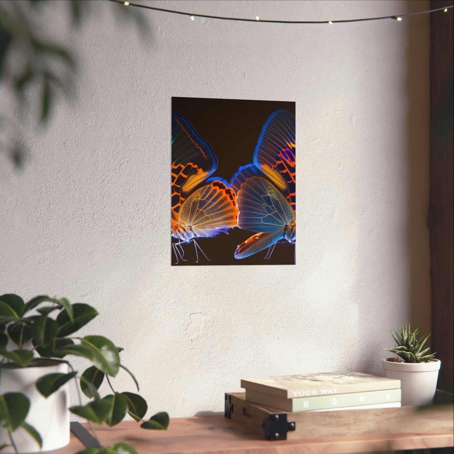 Premium Matte Vertical Posters Neon Glo Butterfly 2