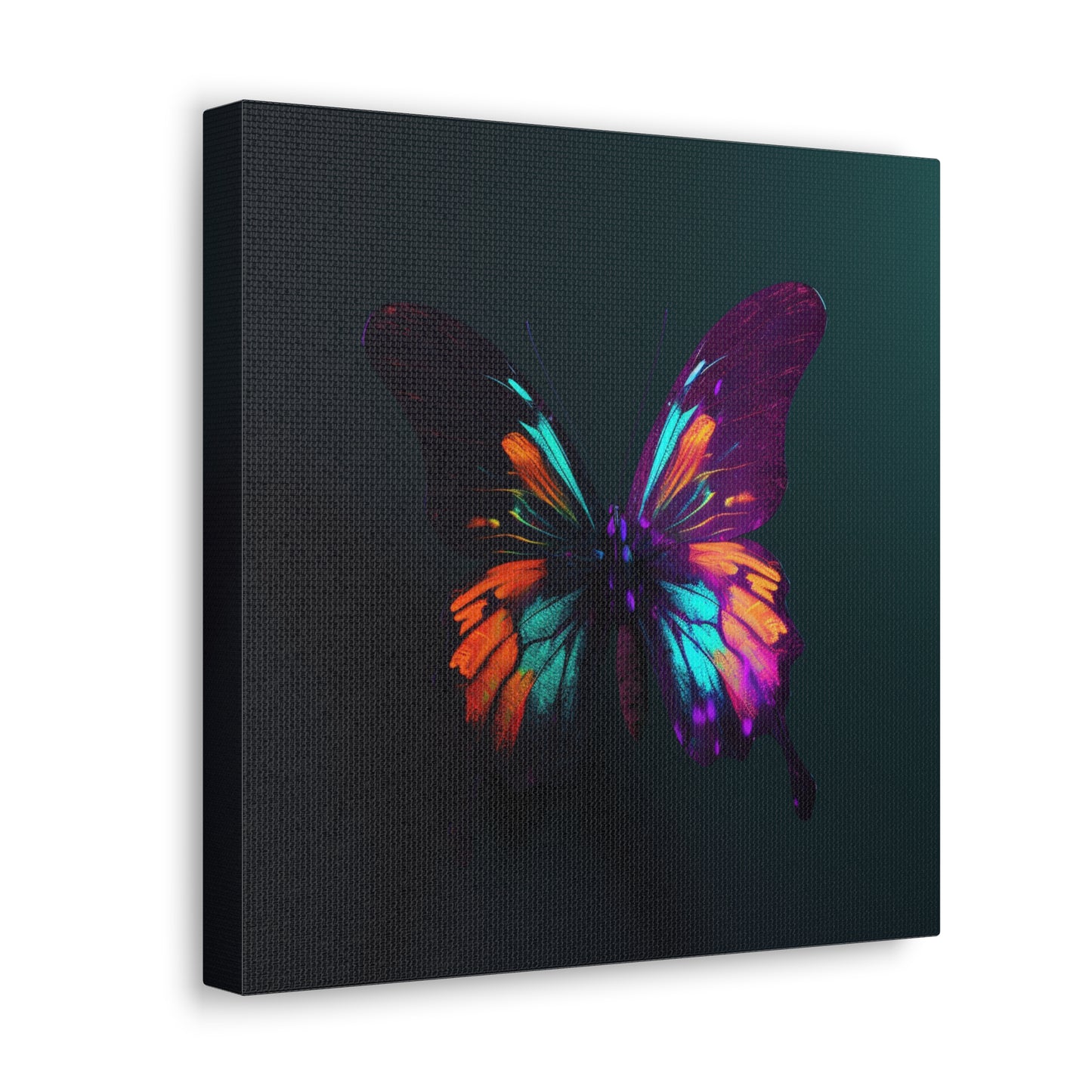 Canvas Gallery Wraps Hyper Colorful Butterfly Purple 4