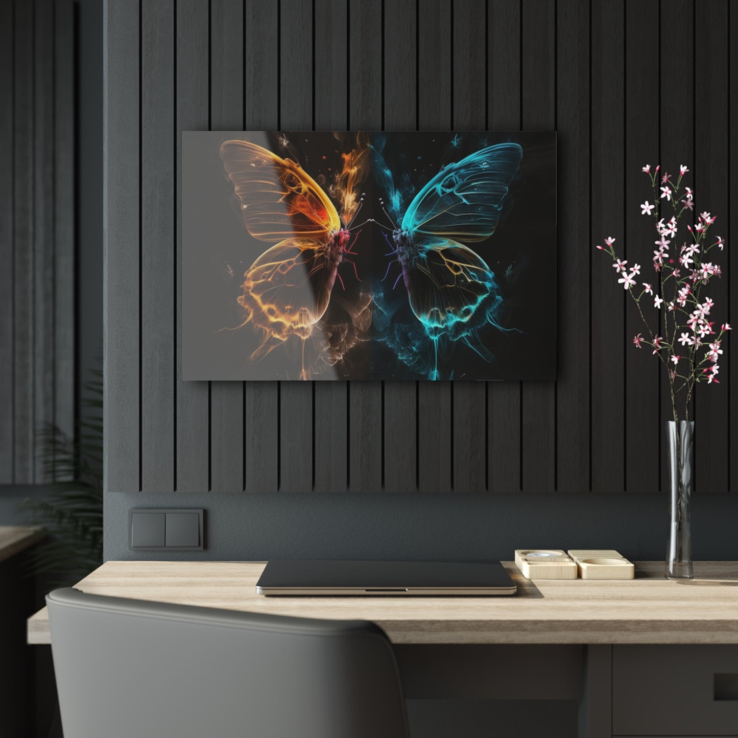 Acrylic Prints Kiss Neon Butterfly 7