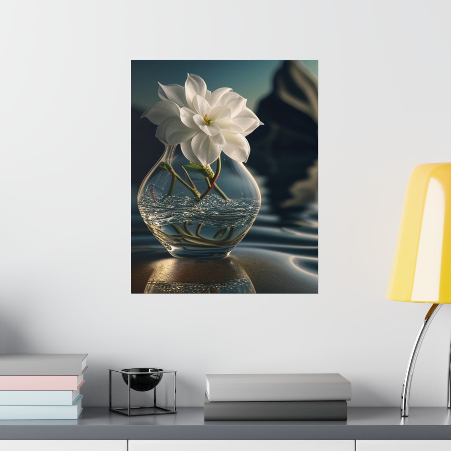 Premium Matte Vertical Posters Jasmine glass vase 4