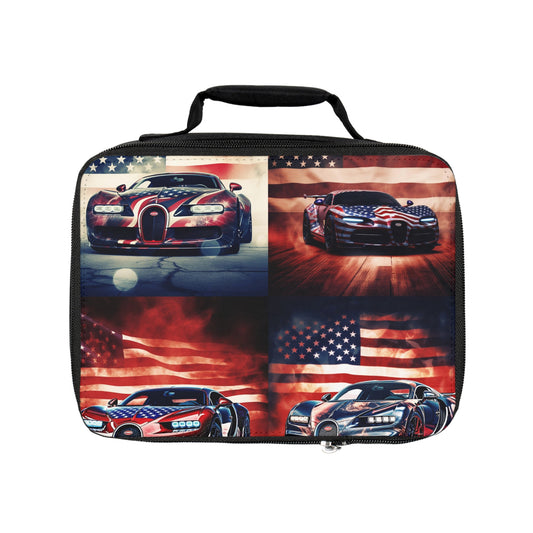 Lunch Bag Abstract American Flag Background Bugatti 5