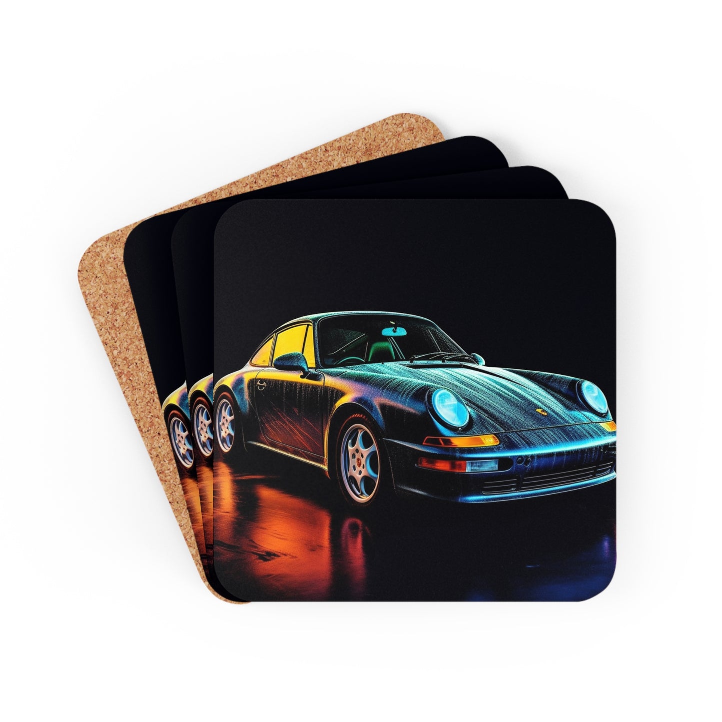 Corkwood Coaster Set Porsche 933 3