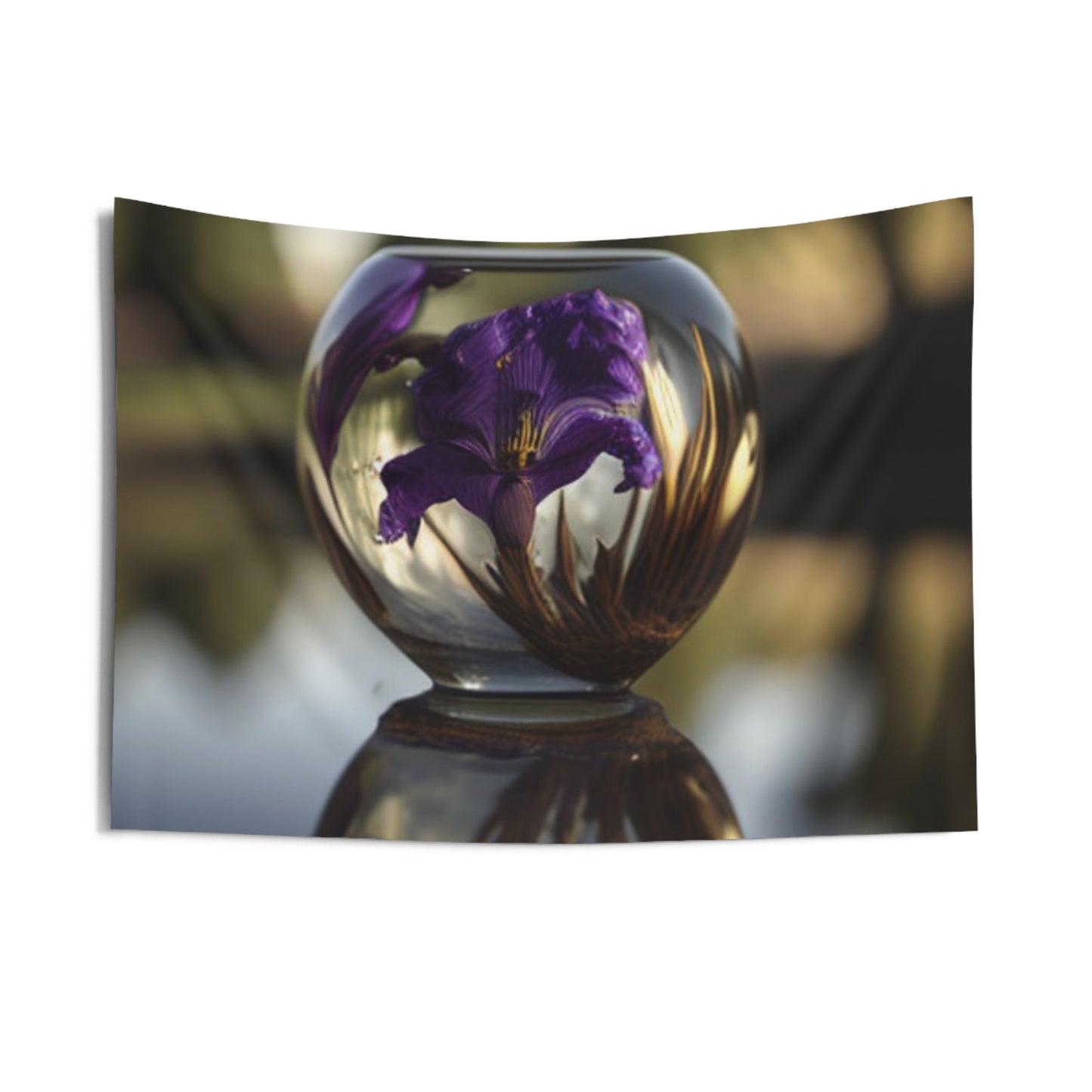Indoor Wall Tapestries Purple Iris in a vase 2