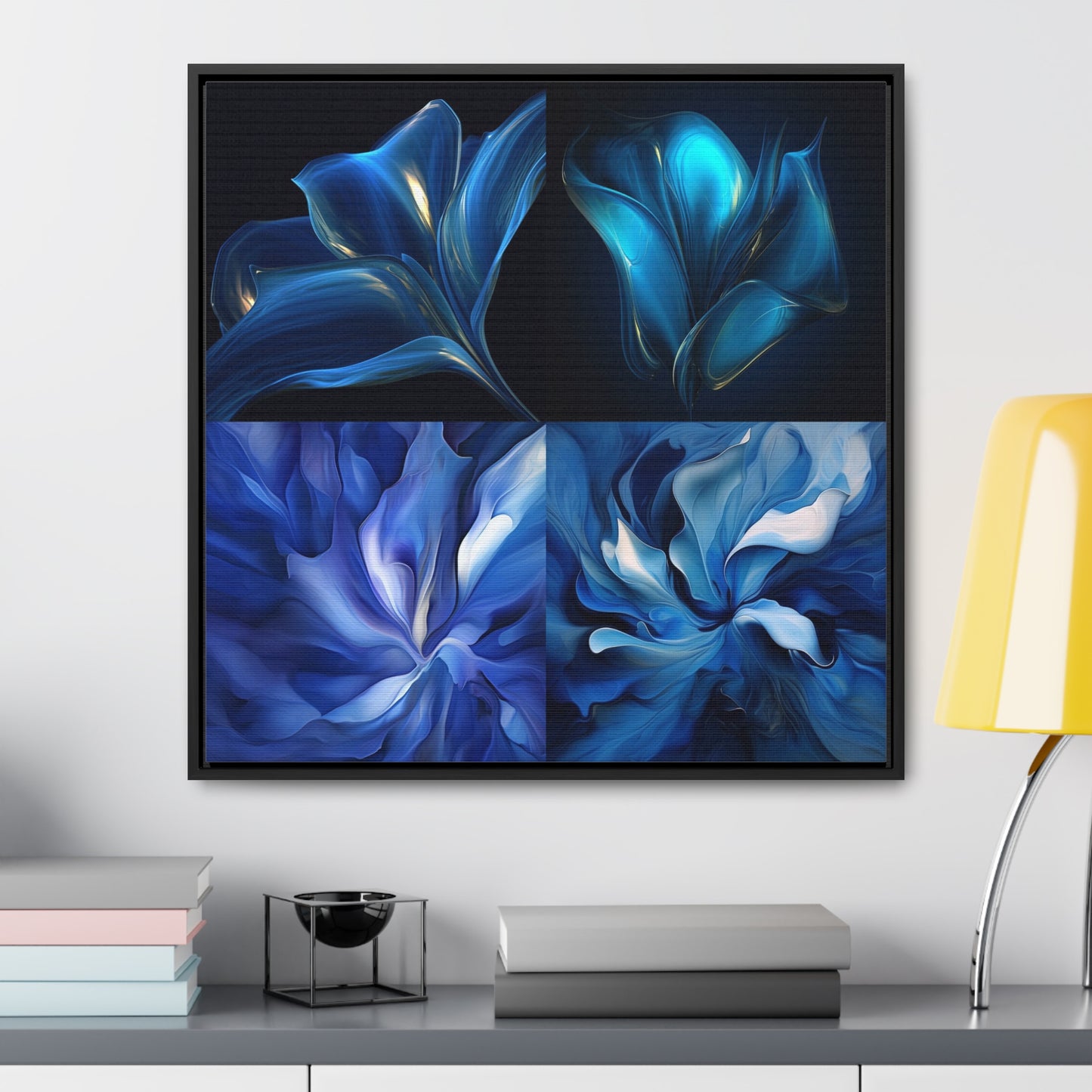 Gallery Canvas Wraps, Square Frame Abstract Blue Tulip 5