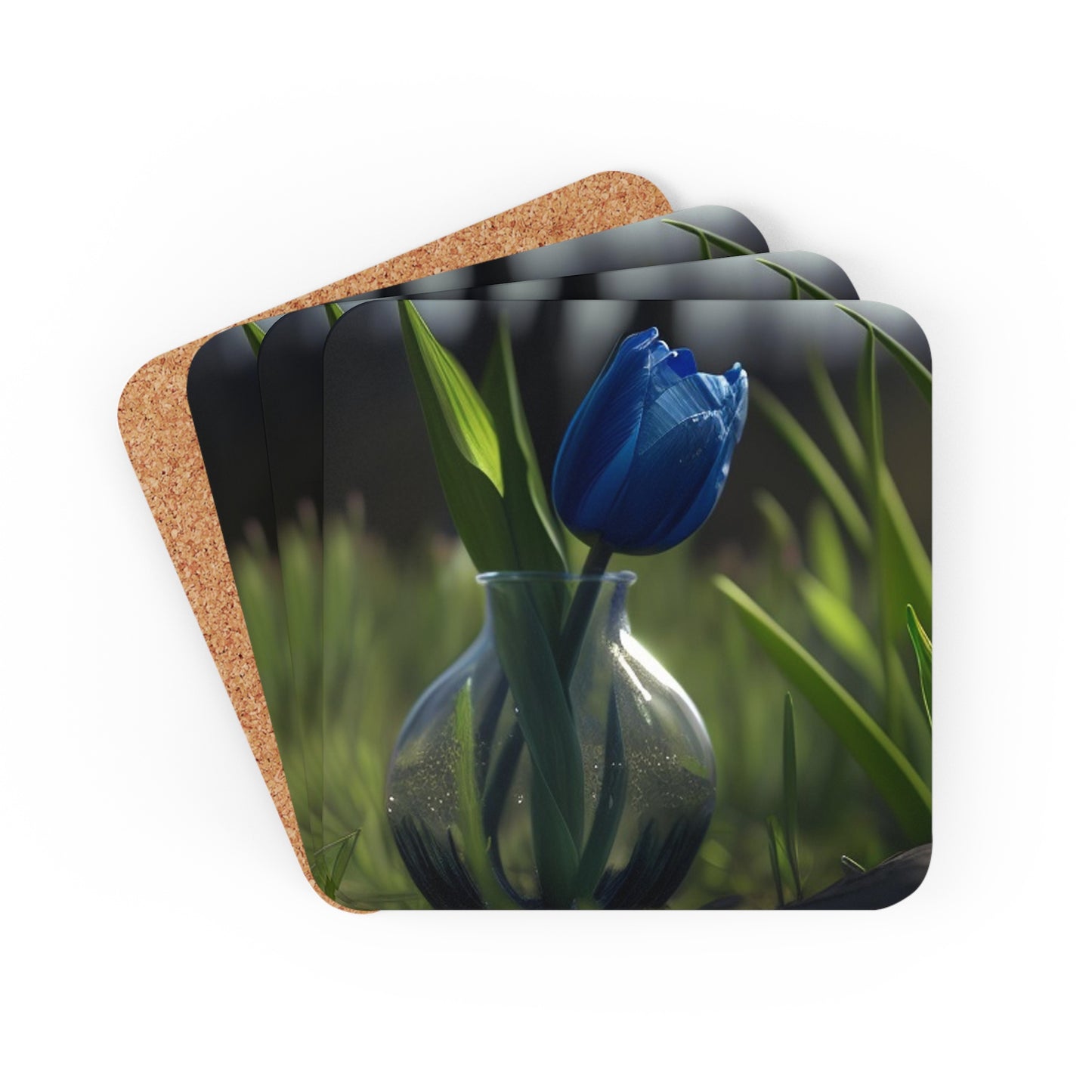 Corkwood Coaster Set Tulip 1