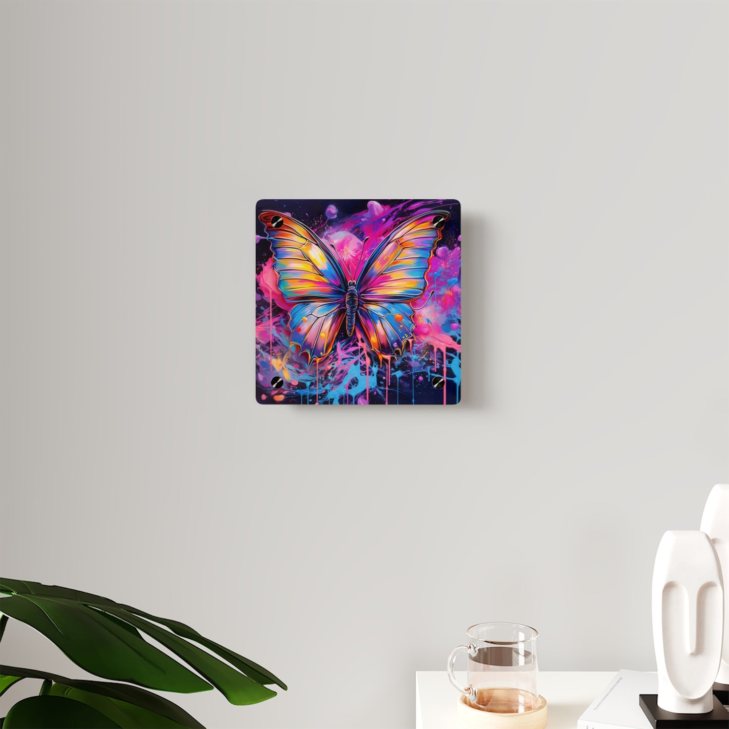 Acrylic Wall Art Panels Pink Butterfly Flair 3